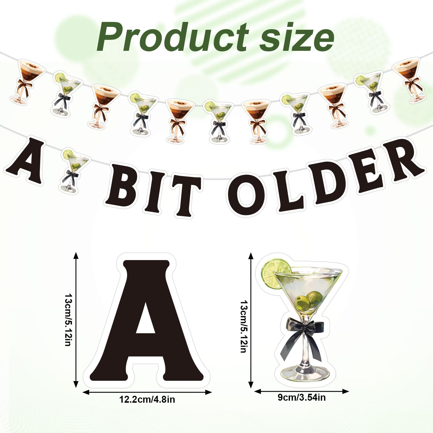 2Pcs Martini Party Banner, Pre-Strung Martini Party Decorations Espresso Martini Garland Martini Glass Banner Martini Birthday Party Decor for Wedding Engagement Bachelorette image number 5