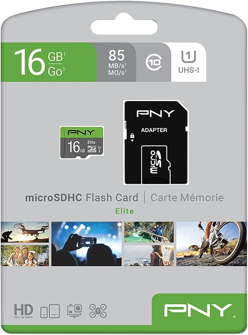 PNY P-SDU16GU185GW-GE 16GB Microsdhc Class 10 UHS-I Flash Memory (16GB, Microsdhc, Class 10, UHS-I, Class 1 (U1)) image number 2