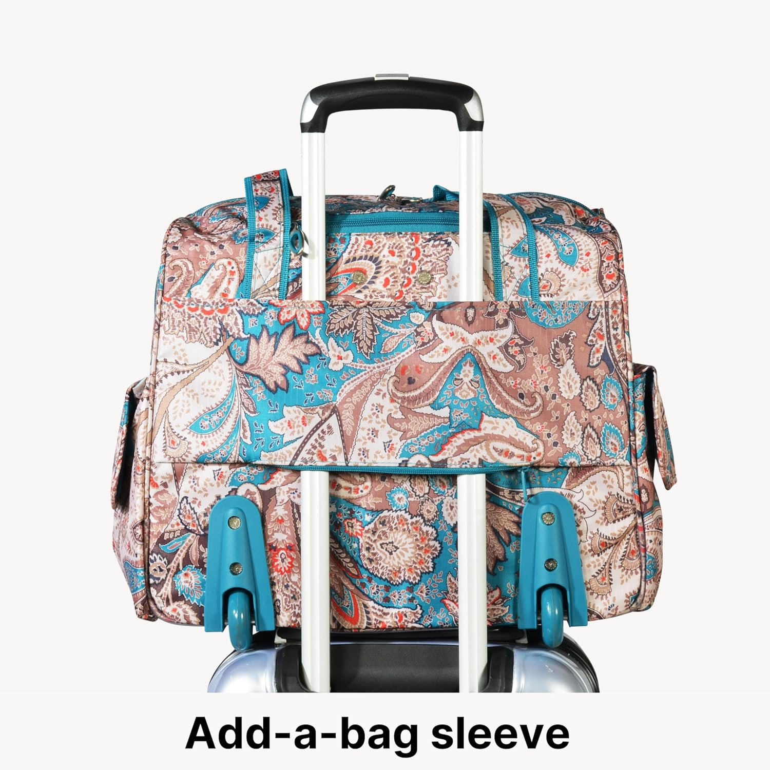 Olympia Deluxe Fashion Rolling Overnighter - Black/Purple image number 3