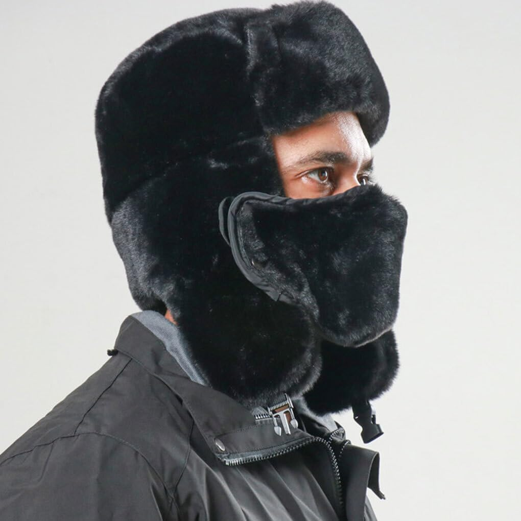 SUIOPPYUW Menwinter Thermal Bomber Hats Warm in Style Caps Men Women Russia Ushanka Hats Women Men Badge Russia Hat image number 4