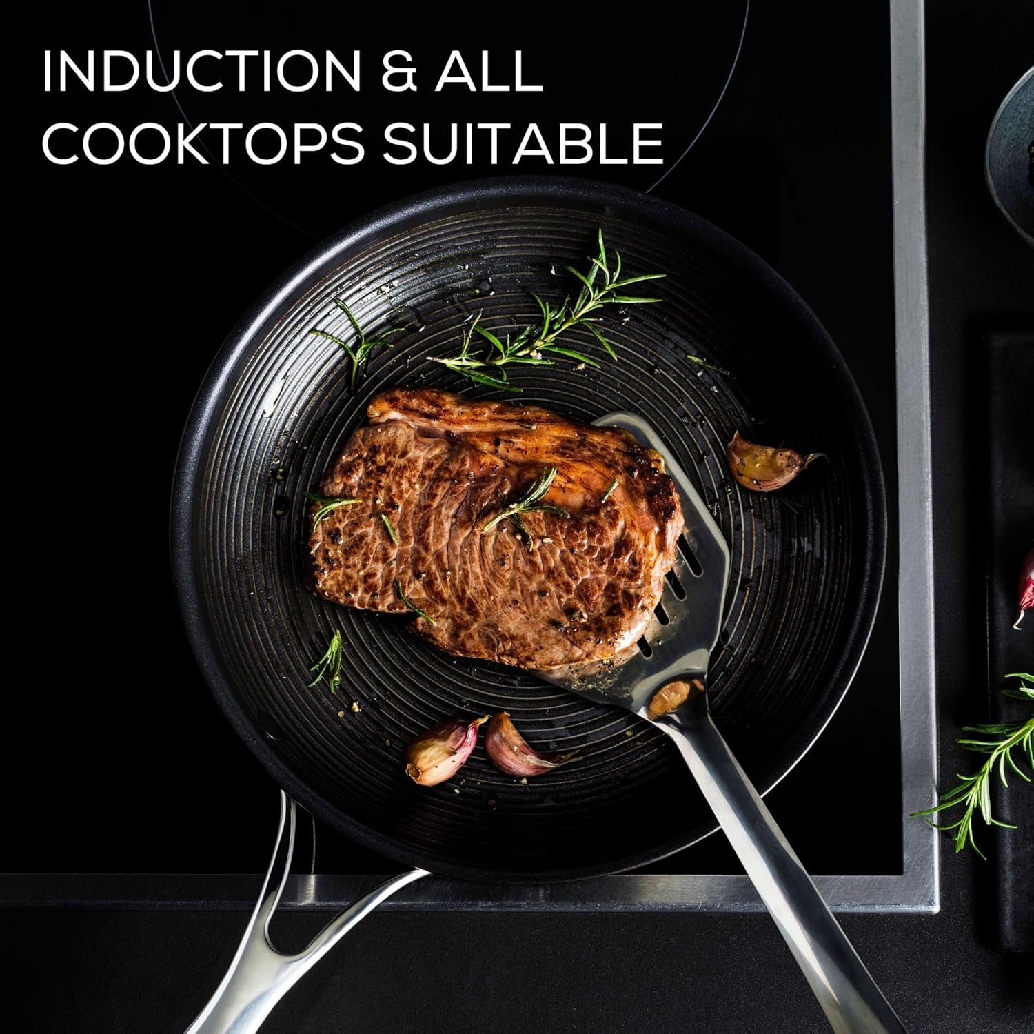 Circulon C-Series Hybrid Clad Stainless Steel Frypan 25Cm, Nonstick Induction Skillet, Steelshield Technology, Metal Utensil Safe, Oven & Dishwasher Safe, Silver image number 2