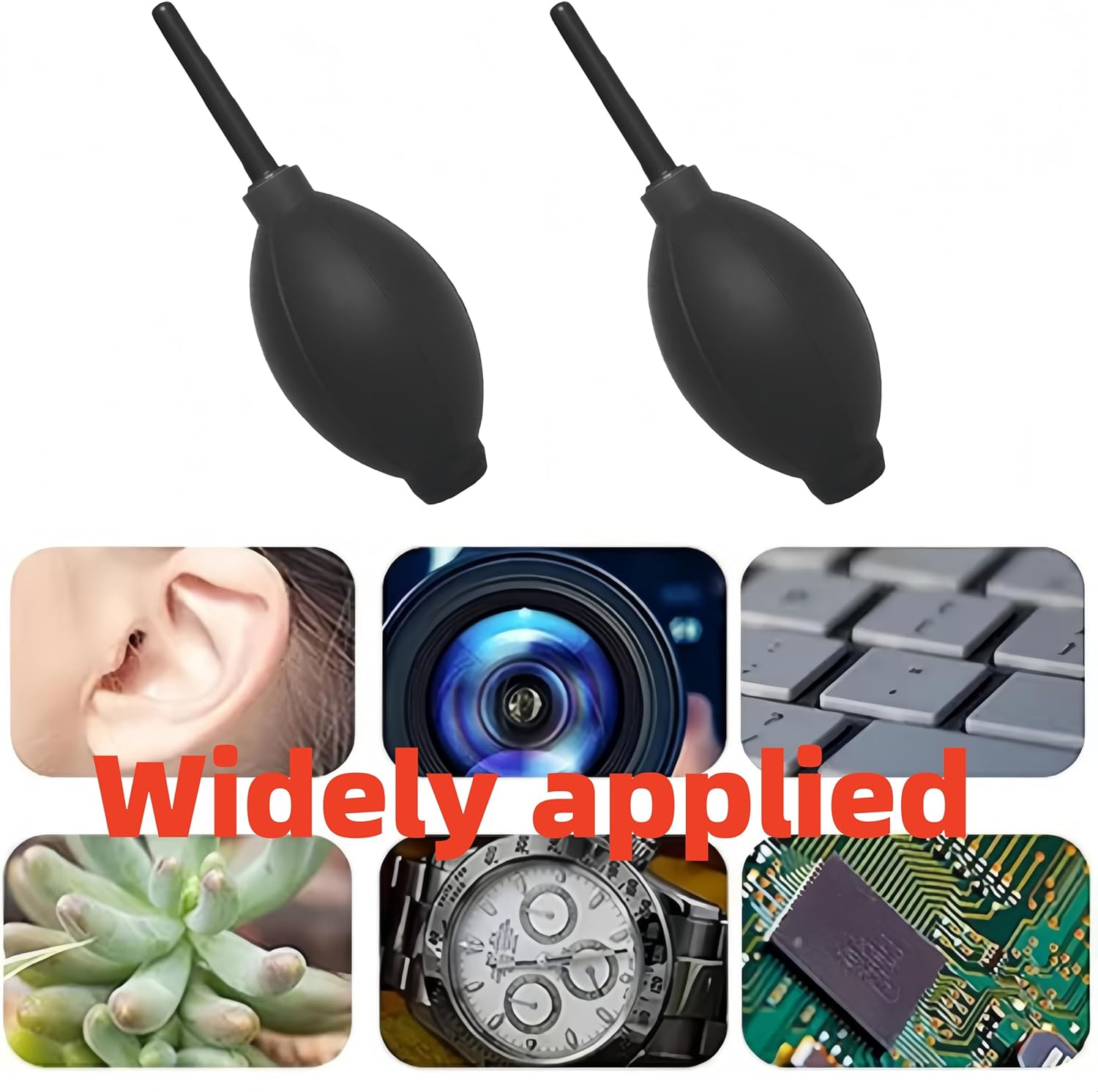 Soft Tip Silicone Air Blower, Air Blaster Pump with Soft Rubber Nozzle, for LCD Screens, Glasses and Other Precision Instruments Clean 2 Pack