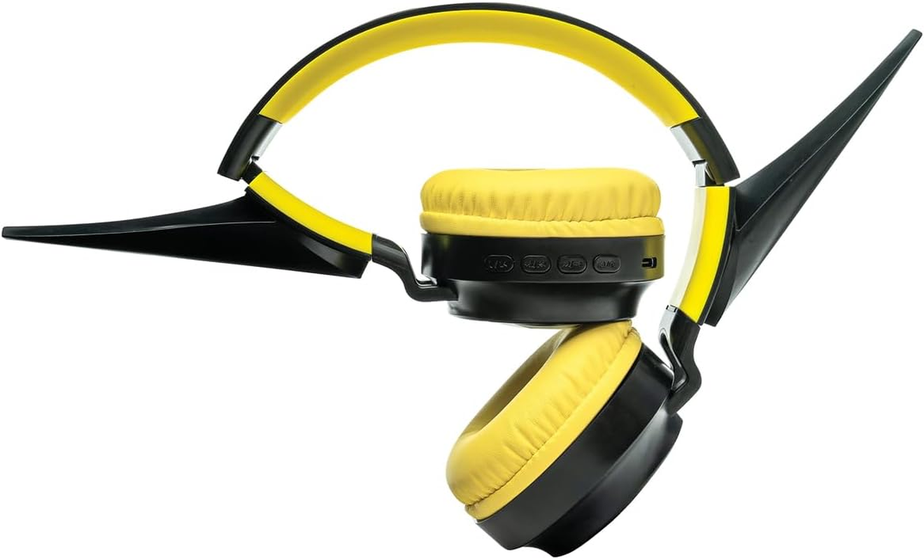 Lexibook, Batman HPBT015BATLXB 3D Design Foldable Luminous Bluetooth Wired Headphones with Volume Limiter, Black Yellow image number 4