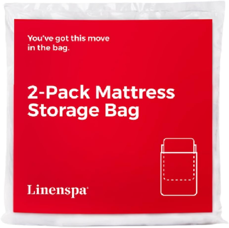 Linenspa Mattress Bag - 2 Pack Queen/Full Mattress Storage Bag for Moving and Storage - Mattress Protection &ndash; Polyurethane Mattress Storage Bag Queen/Full, Clear image number 3