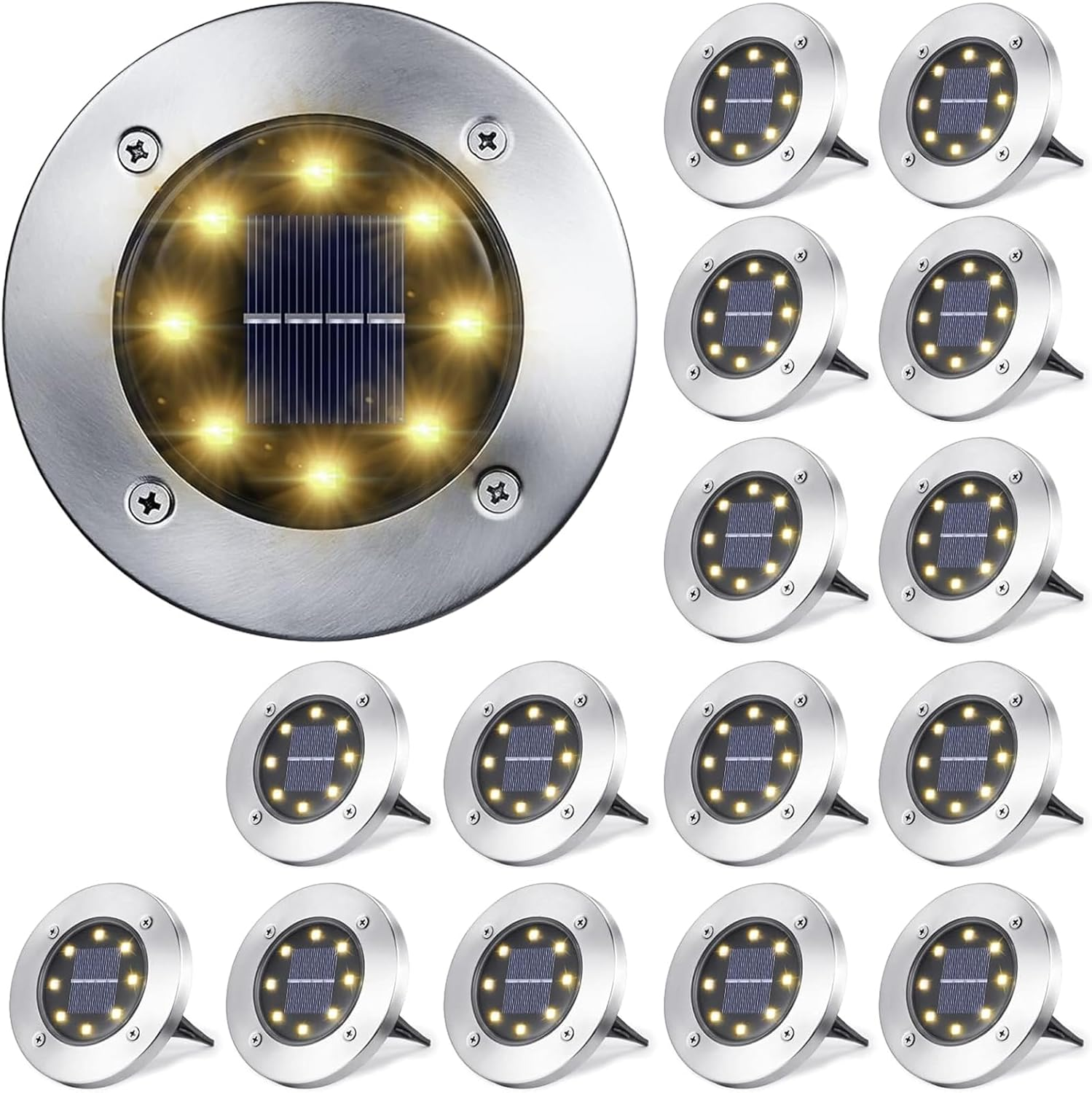 12 Pack Spots Solar Glow for Outdoor, Moisture-Resistant Soft Lighting Accents for Garden and Landscape Use-Warm Light