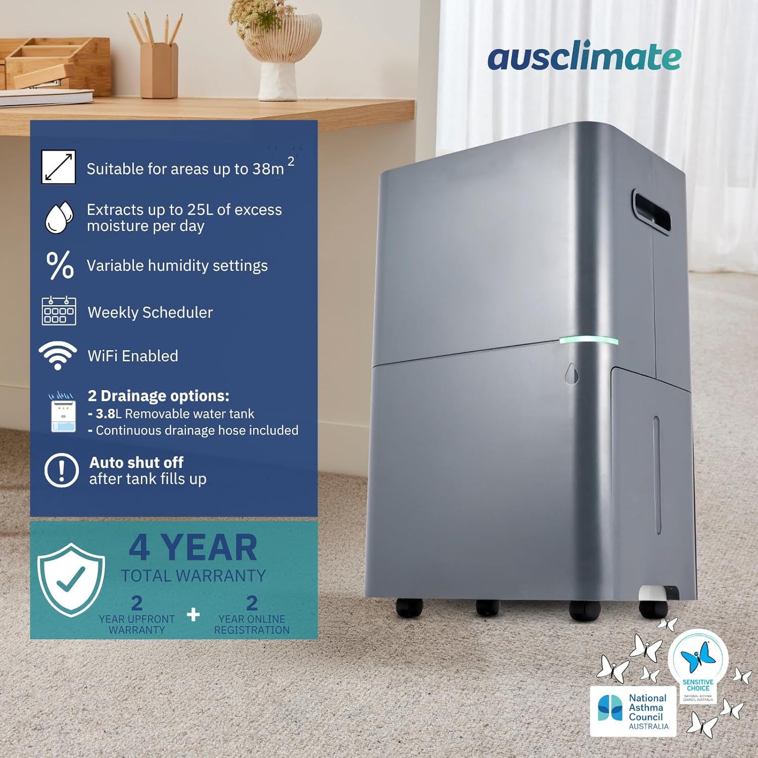 Ausclimate Medium+ 25L Dehumidifier image number 2