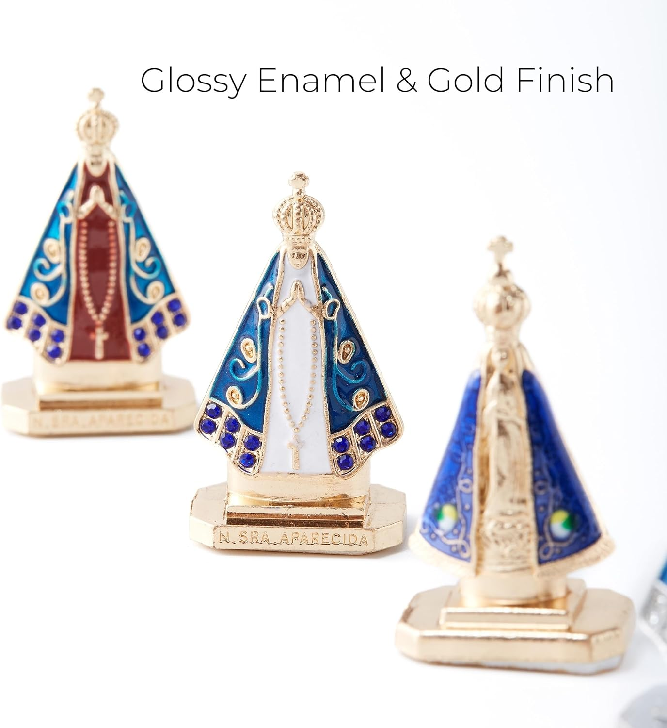 Nossa Senhora Aparecida Miniature Statue Set of 5 &ndash; Brazilian Virgin Mary Figurine for Home Altar, Car Dashboard, Collectible Display, and Devotional D&eacute;cor image number 2