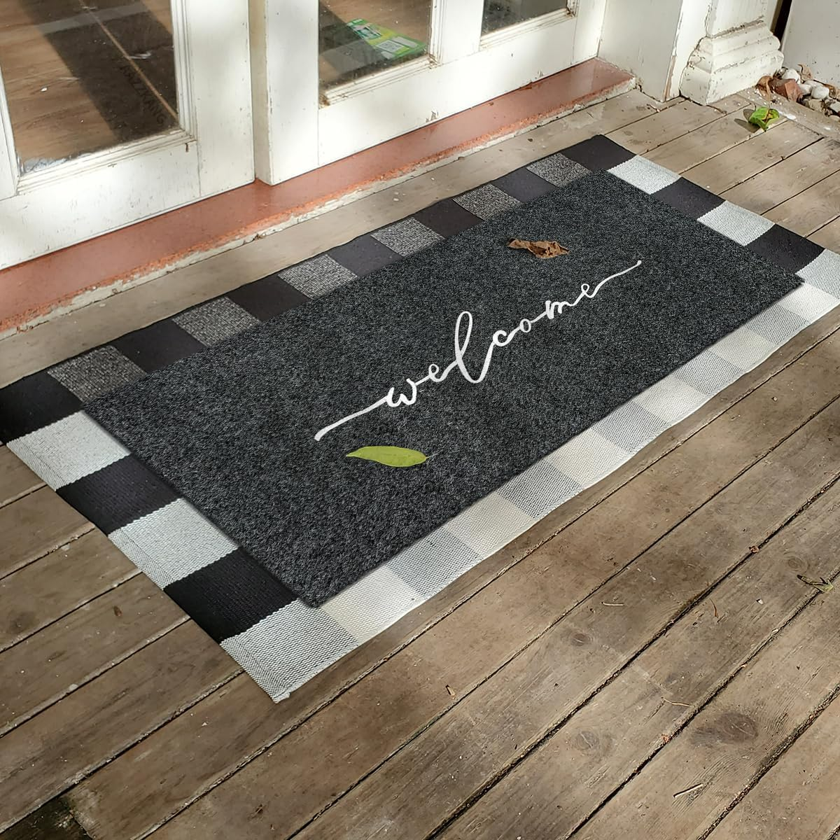 AAZZKANG Extra Large Doormat 120 X 45 Cm Outdoor Welcome Rug with Durable Non Slip Rubber Backing Ultra Absorb Mud Front Door Mat for Entryway,High Traffic Areas image number 2