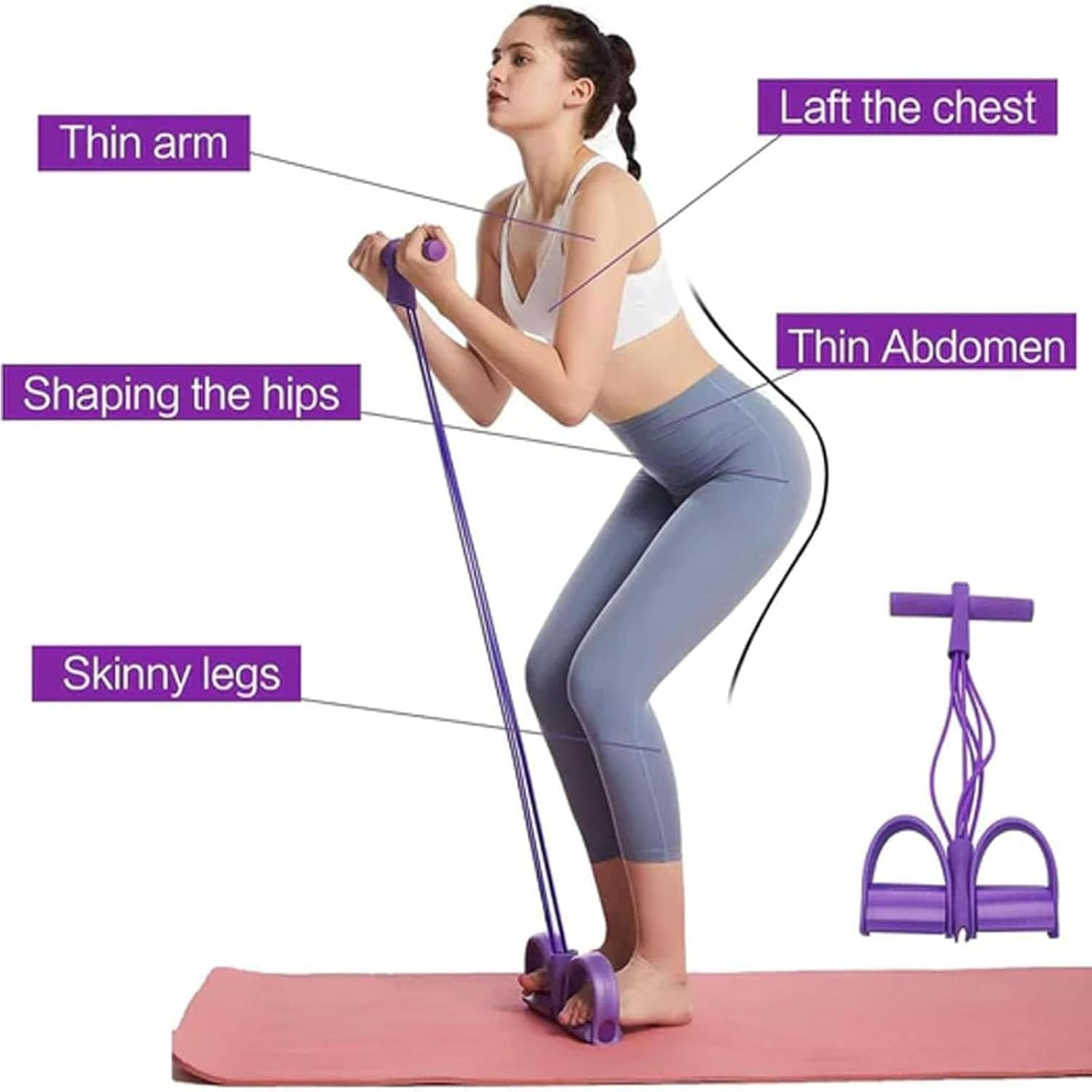 Saludea Gentle Fit Elastic Foot Resistance Band, Saludea Gentle Fit, 21 Fitness Resistance Bands-6 Tube Pedal Ankle Puller for Arm&Leg Training for Men and Women - Blue image number 5