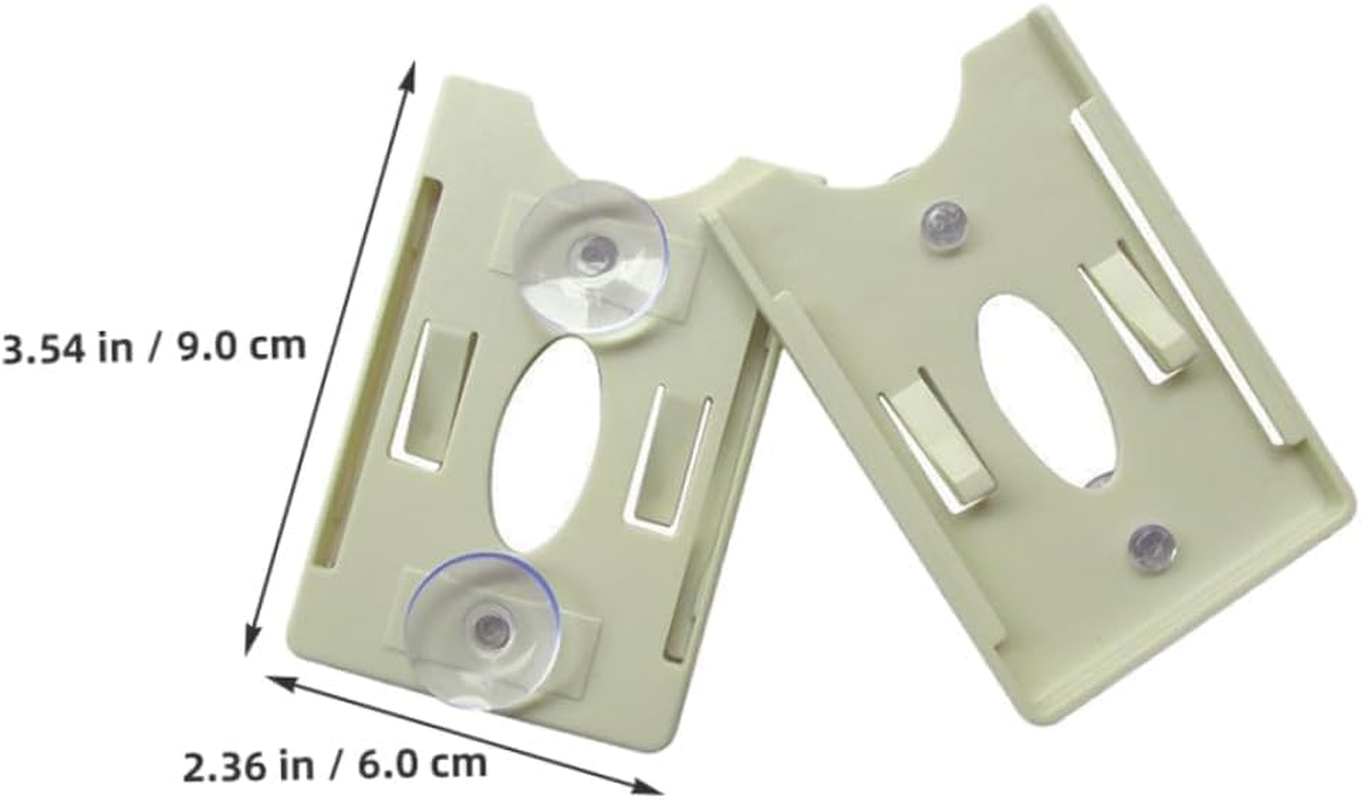 2PCS Suction Cup Card Holder Card Sleeves Card Holder Window Parking Permit Card Holder Card Organizer Engine Card Holder Beige Plastic image number 4