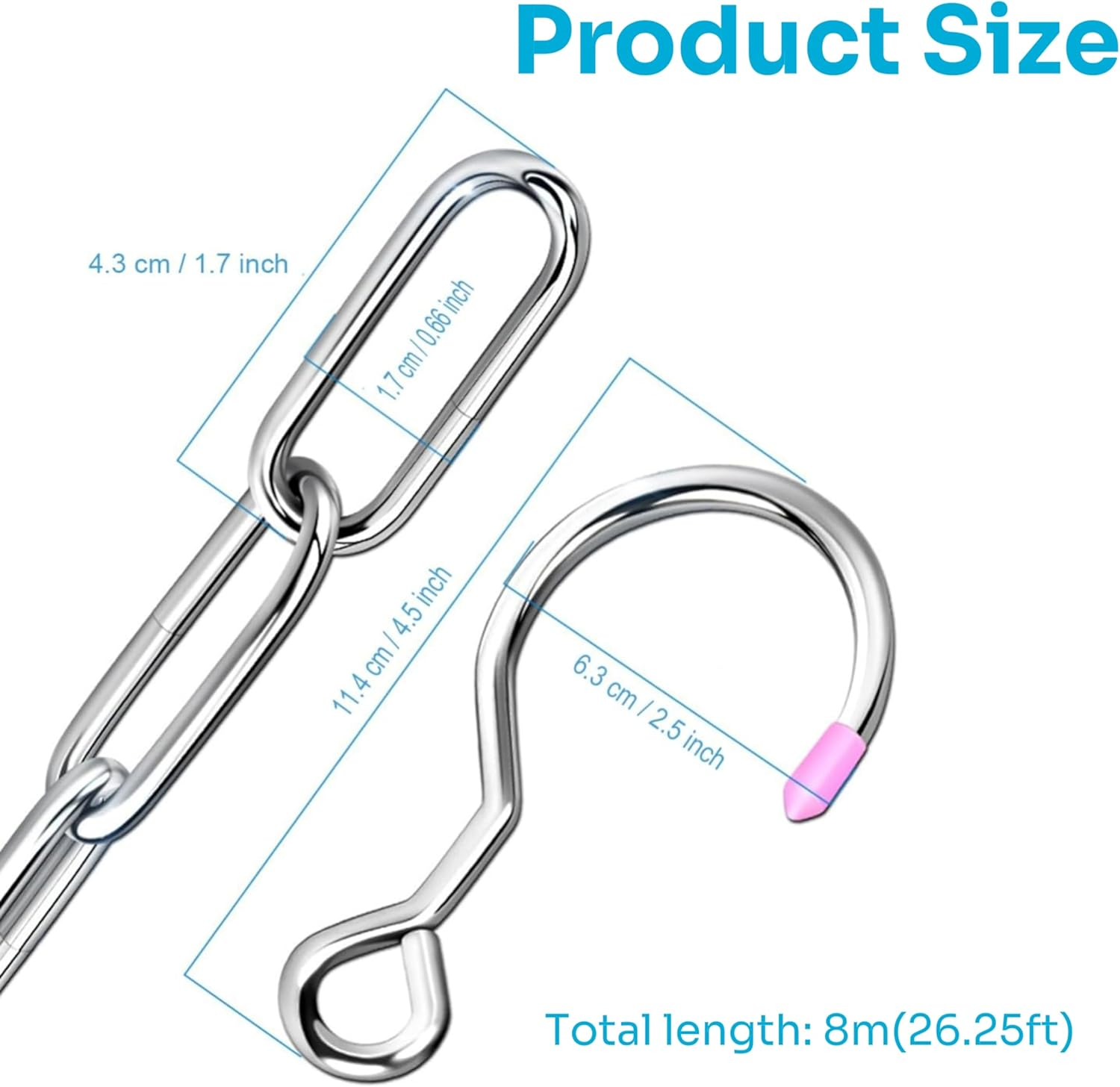 201 Stainless Steel Clothesline, Portable Heavy Duty, Double Hooks, Indoor Outdoor Use image number 4