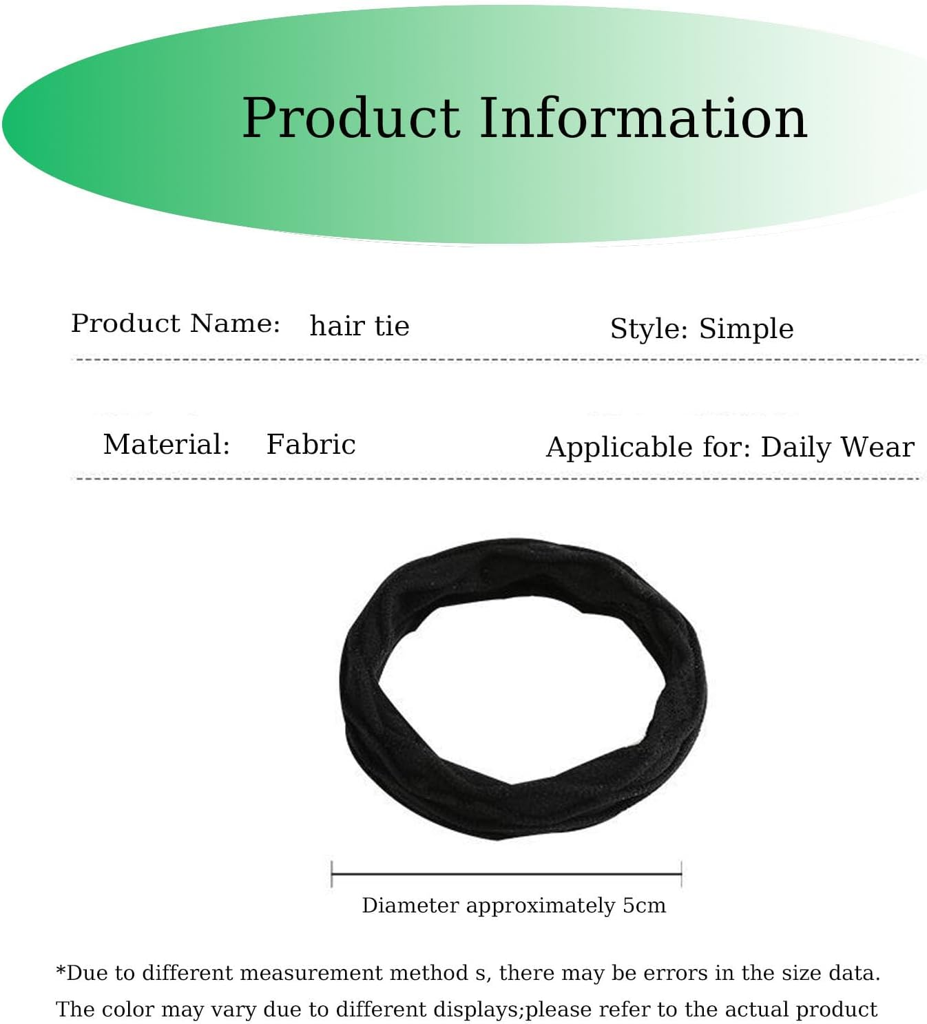 100 Pcs High Elasticity Hairband,Hair Tie,Softmetal-Free Seamless Hair Bands,Ponytail Holders for Thick Heavy and Curly Hair9（5 Colors） image number 3