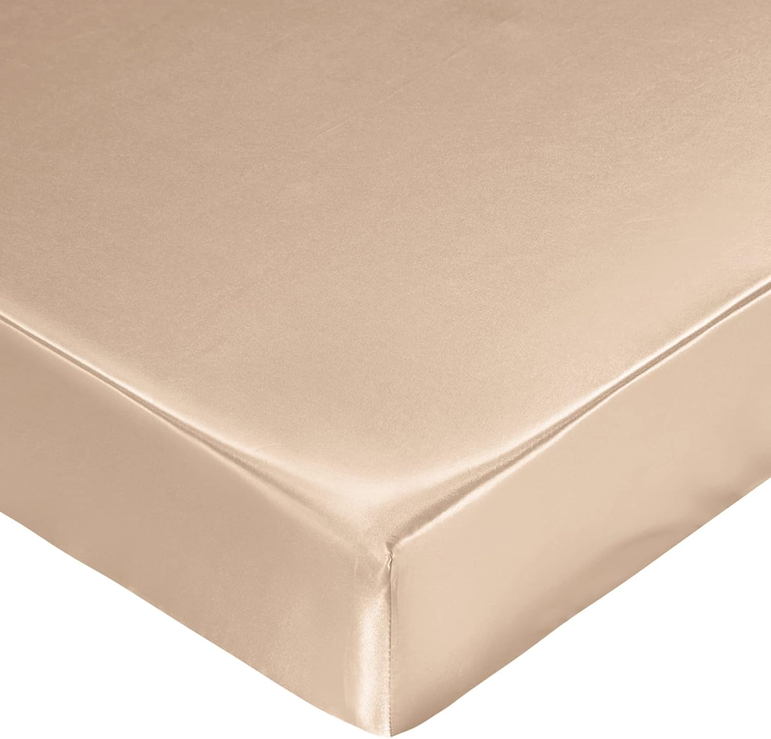 Siinvdabzx Satin Crib Sheets for Baby Hair, Silky Soft Beige Crib Fitted Sheets for Standard Crib and Toddler Mattress, 28 X 52 X 8In (Pack of 1) image number 5