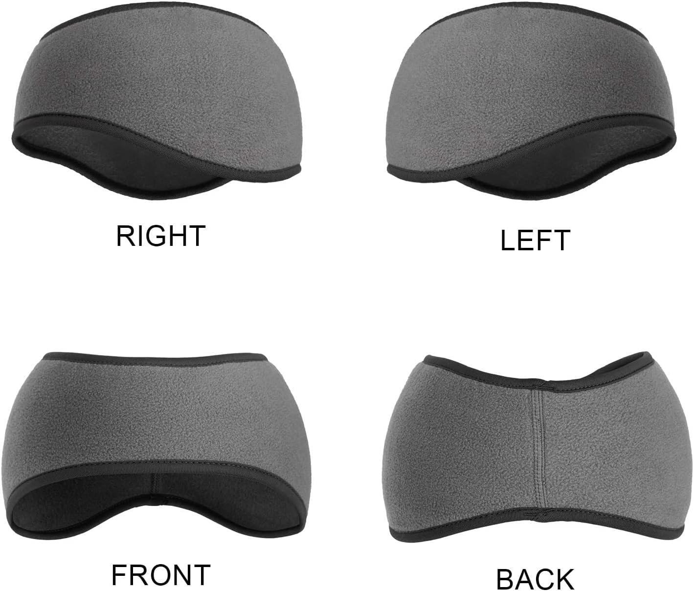 SAVITA 2 Pack Ear Warmers Headband Stretchy Ear Covers Sweatband Ski Winter Headband Earmuff Workout Headbands Moisture Wicking Thermal Sport Headbands for Women Man Girls - Sky Blue And Orange image number 6