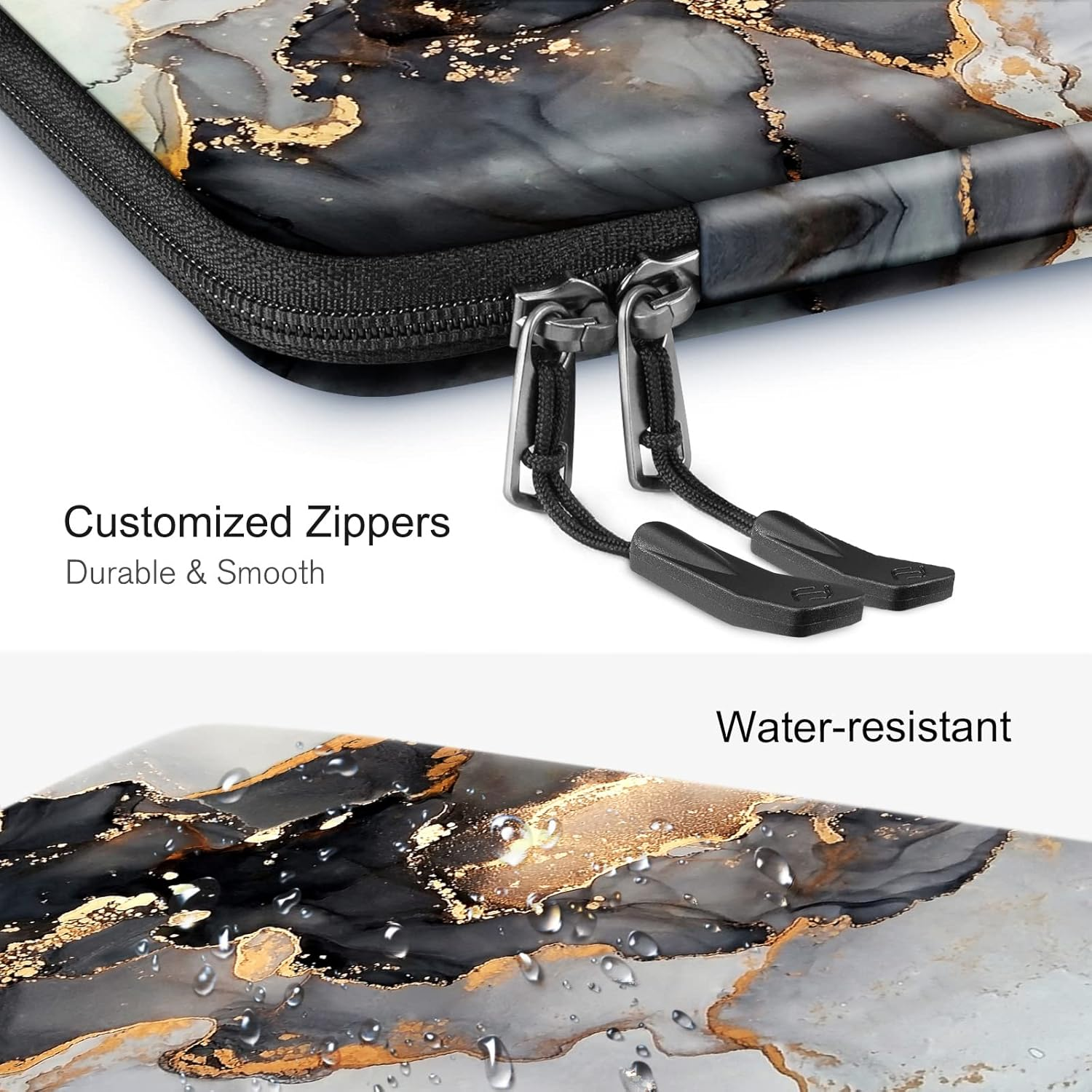 FINPAC Hard Laptop Sleeve Case for 13-Inch Macbook Air M3 M2 M1 2024, 14-Inch Macbook Pro M3/M2/M1 A2918 A2992 A2779 A2442, Waterproof Case for Dell, Surface Laptop, HP, Acer, Cloudy Marble image number 4