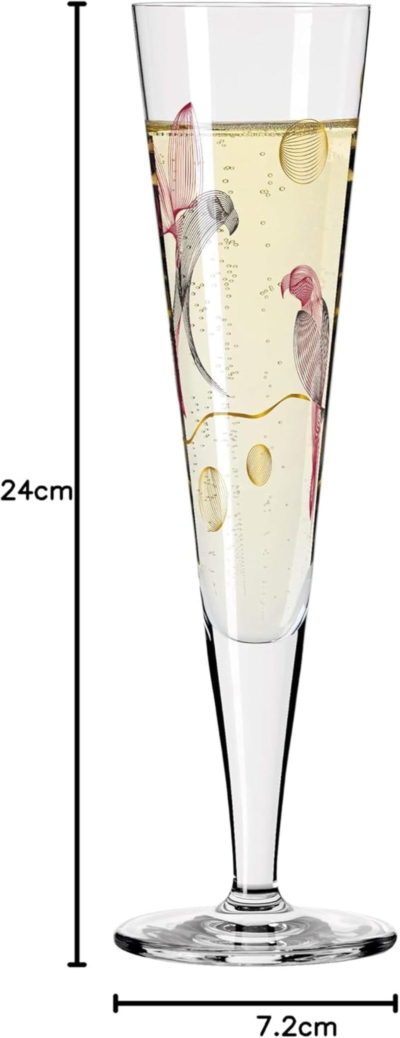 RITZENHOFF Goldnacht No. 16 1071016 Champagne Glass 200 Ml Elegant Designer Piece with Real Gold Made in Germany image number 6