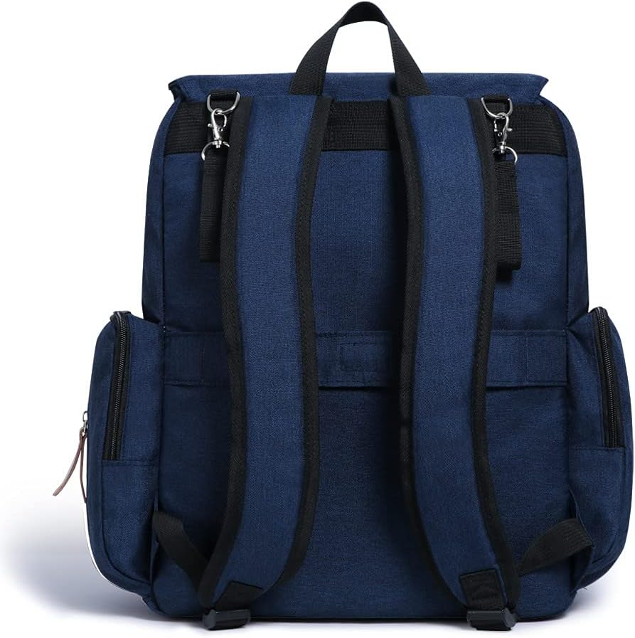 Land Diaper Bag Multi-Function Waterproof Travel Backpack Nappy Bags Insulated Compartment Pockets Wipes Pocket, Navy Blue, Large image number 5