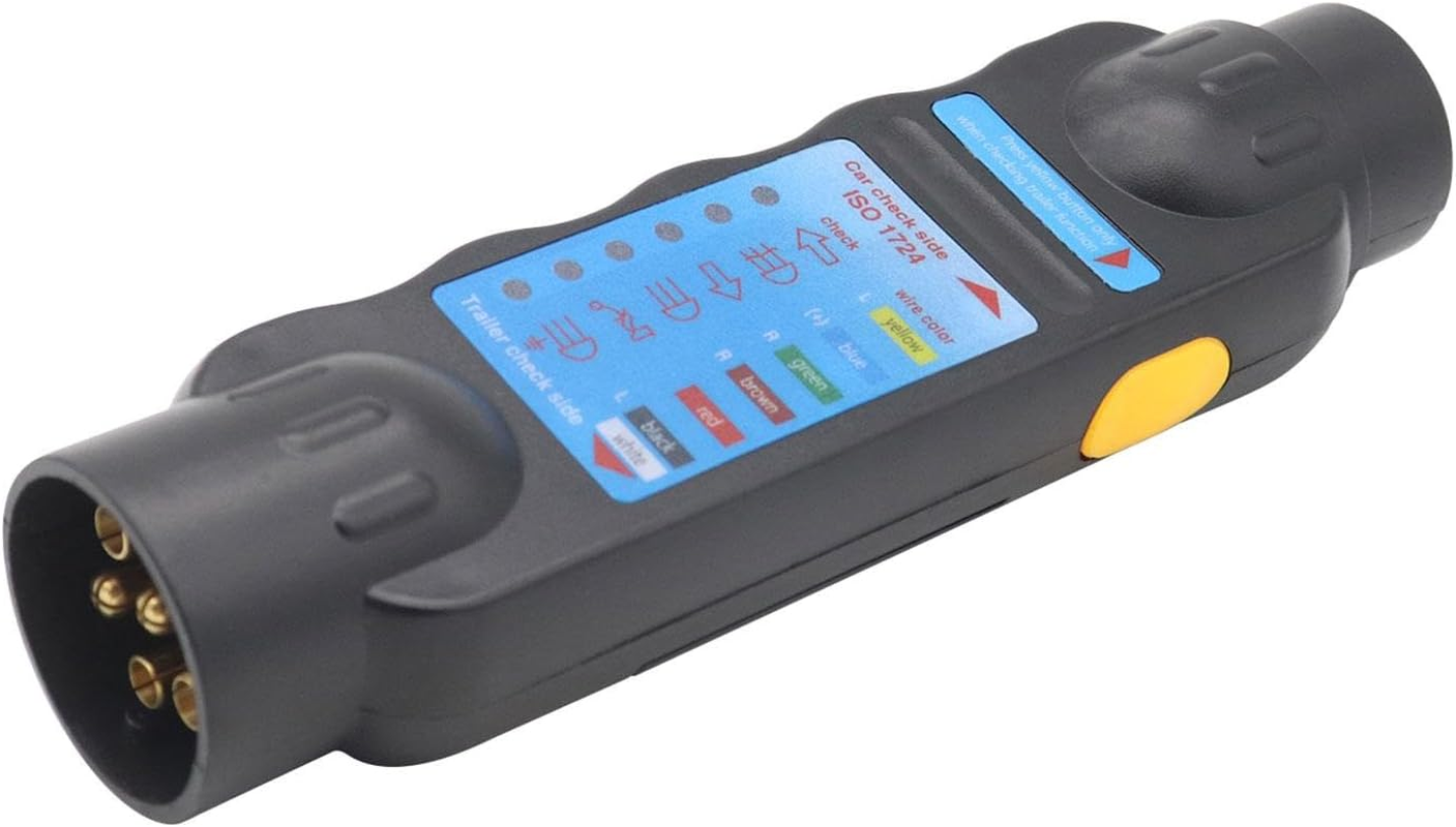 Magideal 7 Pin Trailer Tester Tool, 12V Truck Trailer Plug Socket Tester Trailer Light Tool