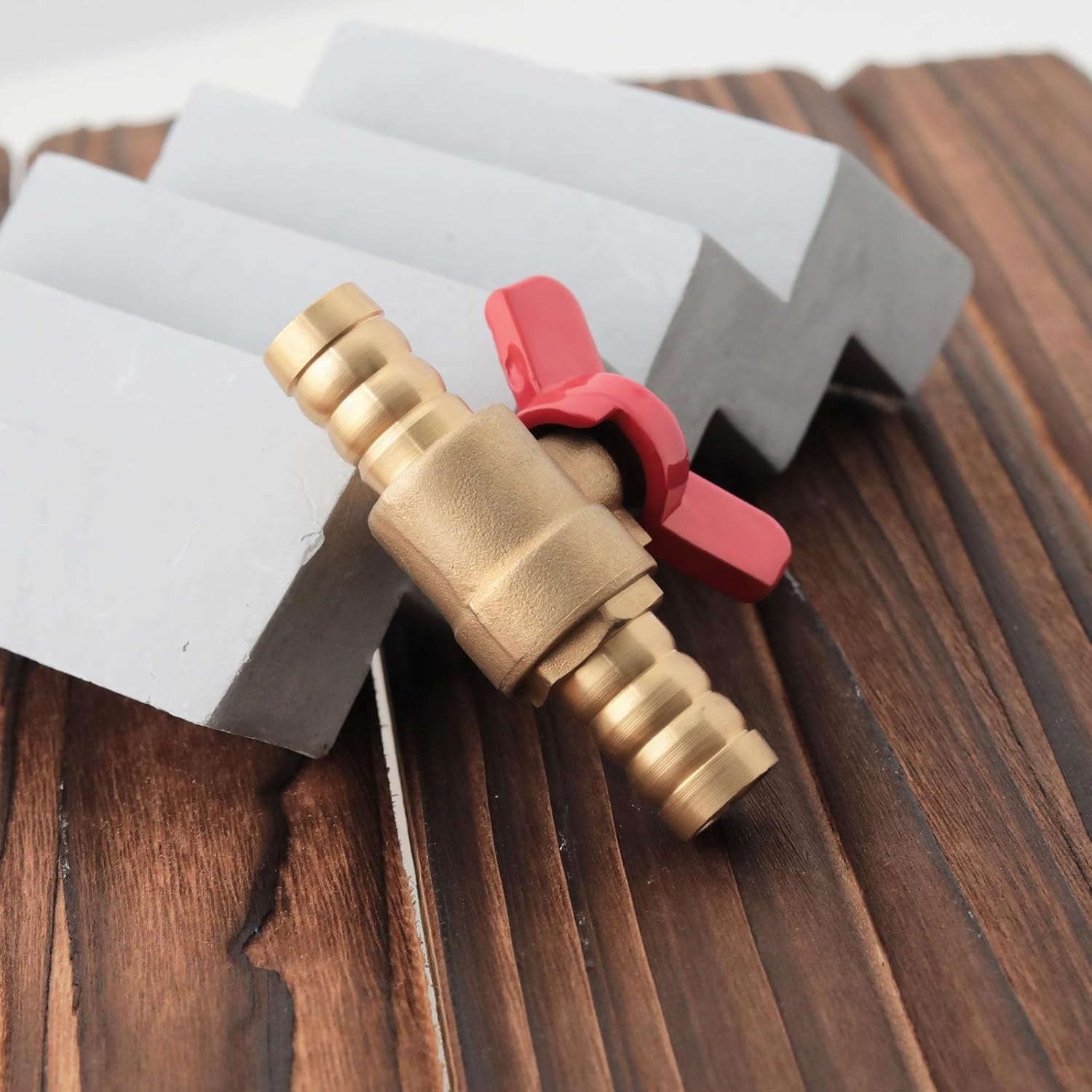 VGOL 2Pcs 1/2" Brass Pex Ball Valve Shut off Valve with Red Handle for 1/2" Pex Tubing Hot Cold Water