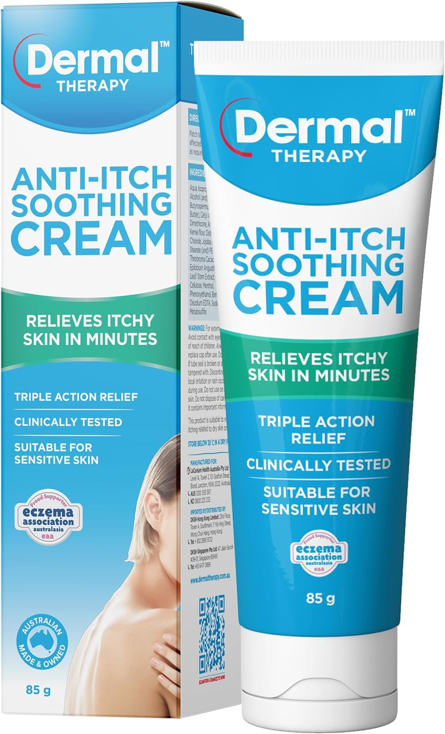 Dermal Therapy Anti-Itch Soothing Cream | Calms, Relieves and Soothes Itchy Skin within Minutes | 85G