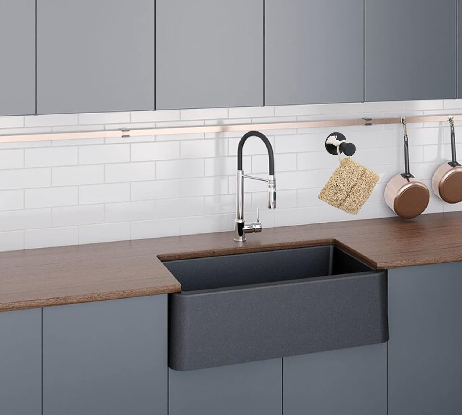 Vanloory Bathroom Towel Hooks, 6 Pack round Coat Hooks, Sturdy Wall Mounted Robe Hook, SUS 304 Stainless Steel Heavy Duty Clothes Hanger, Wall Towel Hooks for Bathroom Bedroom Kitchen (Black) image number 4