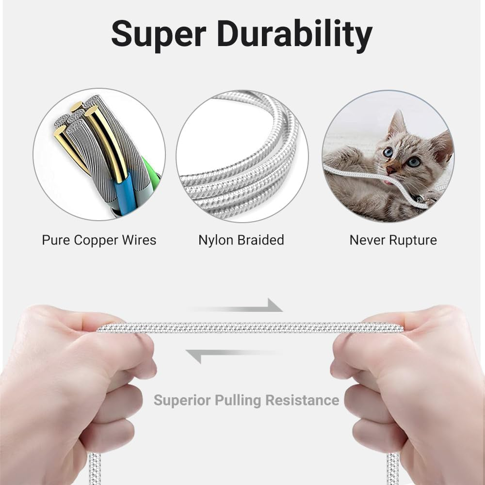 USB to Lightning Cable 1M 2Pack, Apple Mfi Certified Lightning Cable Bradied Iphone Cable Fast Charging for Iphone 14 Pro Max/13/12, Ipad Pro/Air/Mini, Ipad, Airpods image number 5