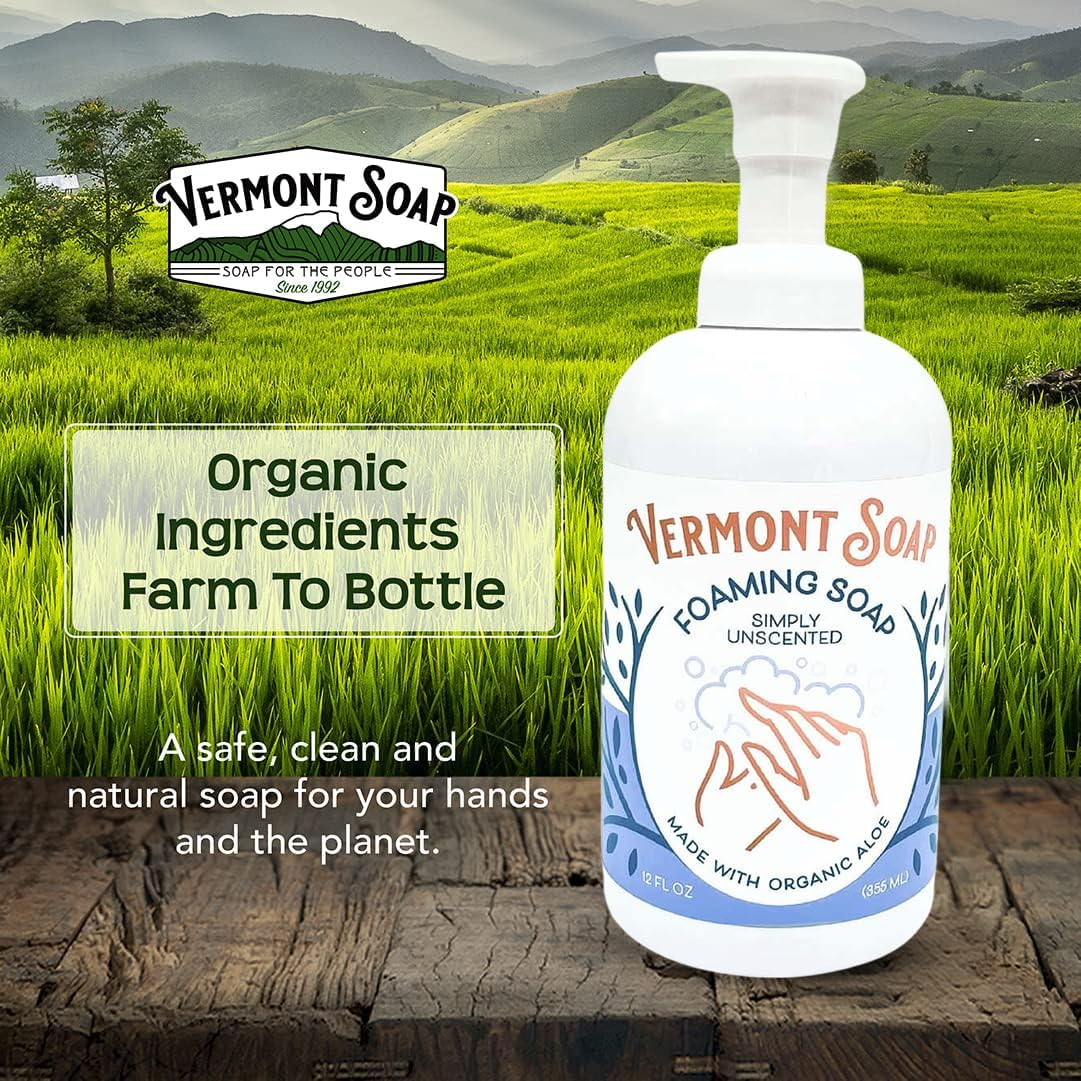 Vermont Soap USDA Certified Organic Simply Unscented Foaming Hand Soap 12 Oz image number 5