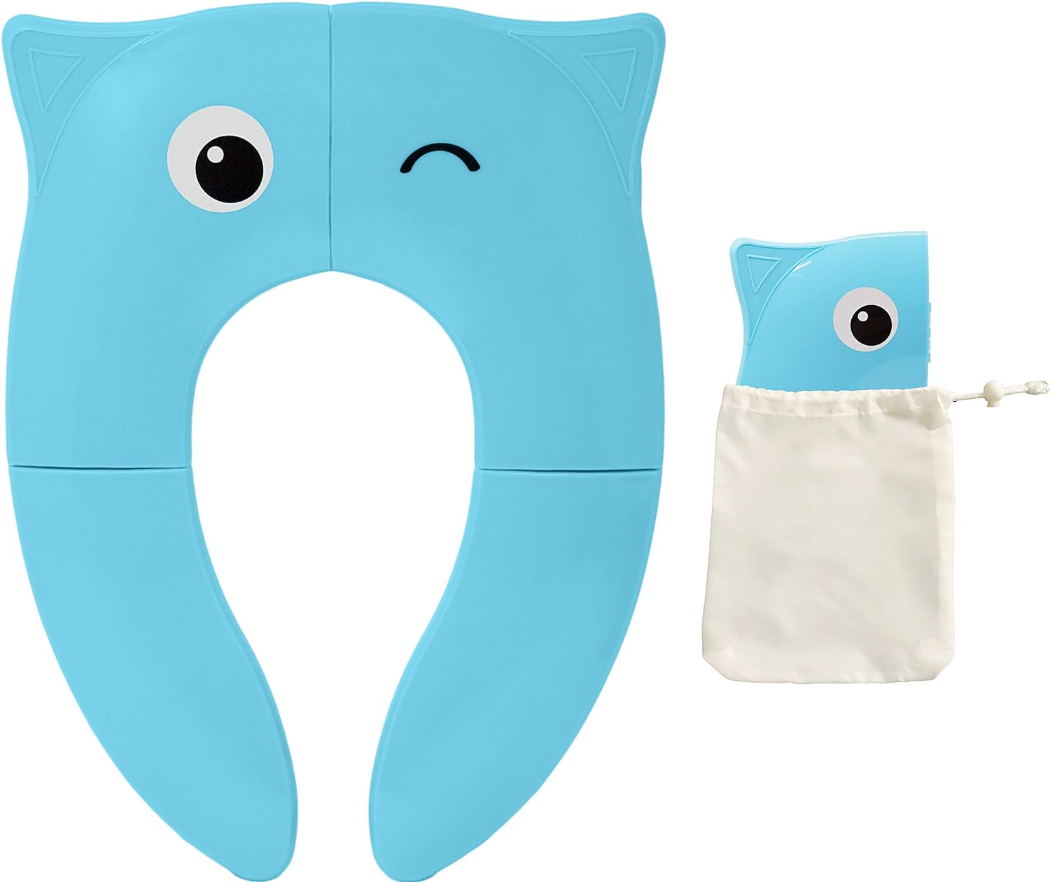 Designed Toilet Potty Training Seat Cover, Travel Toilet Seat, Folding Non-Slip Silicone Pads, Trip Portable Reusable Kids Toddlers Boys Girls, Carrying Bag (Pink)