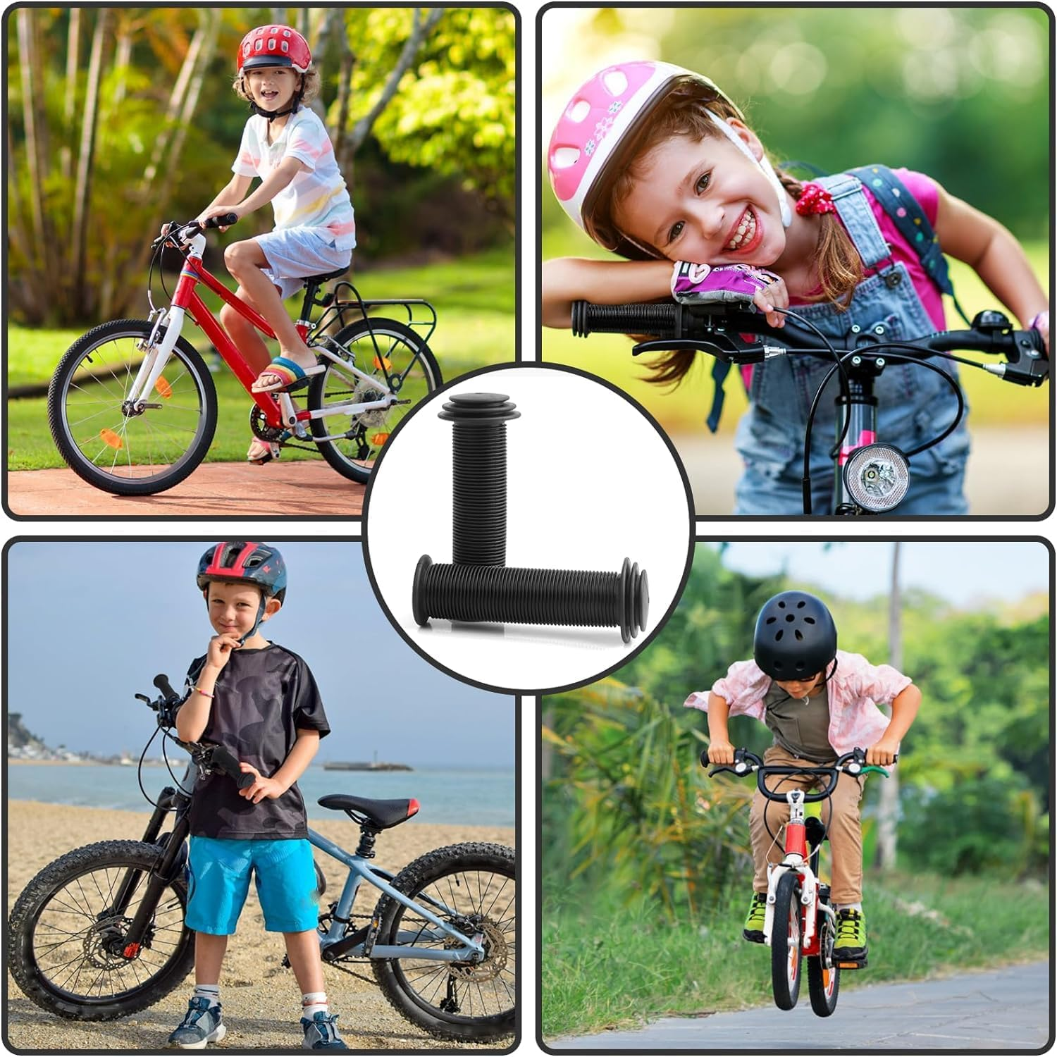 Bike Handlebar Grips,Rubber Bicycle Grips Soft Cycling Grips Non-Slip Bike Handles Grips,Bike Handlebar Rubber Grips,Non-Slip Rubber Bike Grips image number 4