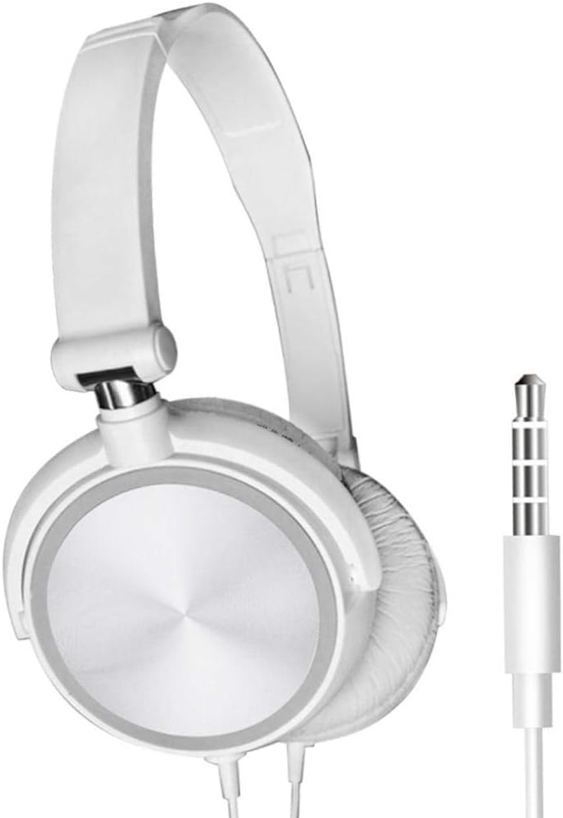 Folding Computer Headset Sound Stereo Adjustable Gaming Calling Earphs Soft Earpads On-Ear Headphs, White image number 3