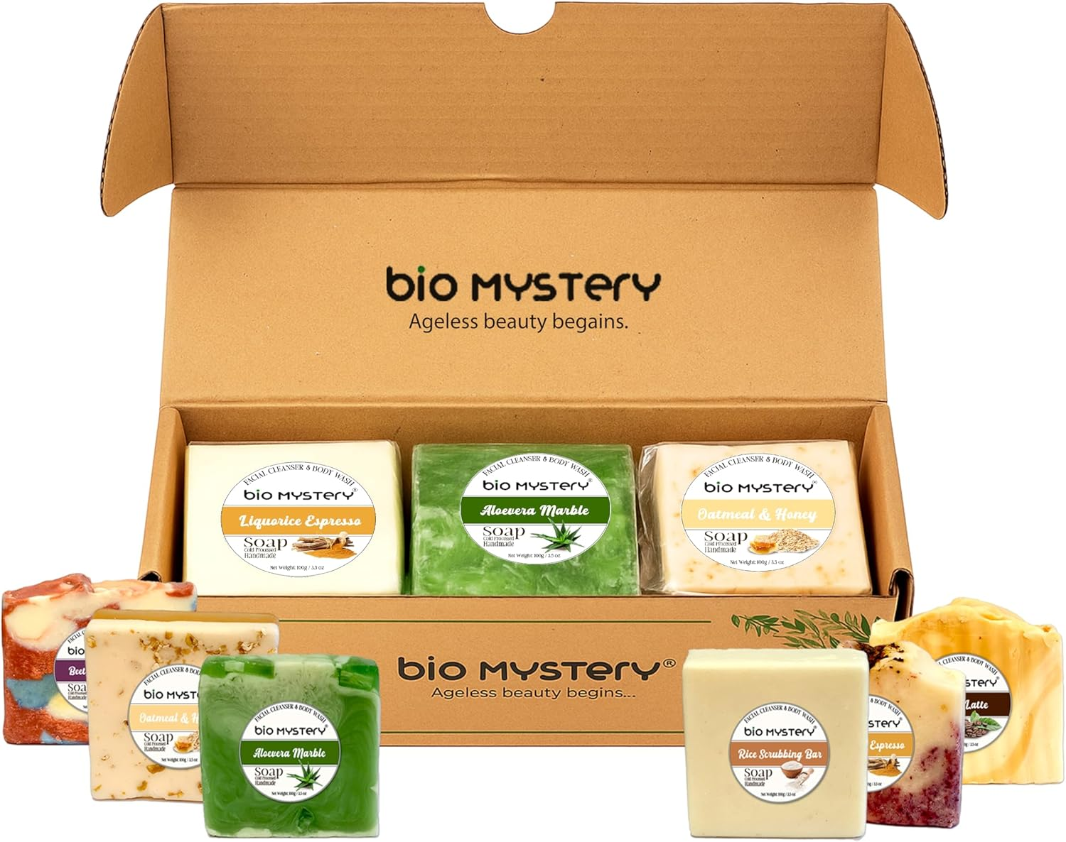 Bio Mystery Natural Soap Bar with Essential Oils &ndash; Handmade Vegan Soap for Body & Face &ndash; Cold Process Plant-Based Bars &ndash; 3.5 Oz Each &ndash; Set of 3 &ndash; Gentle & Moisturizing image number 5
