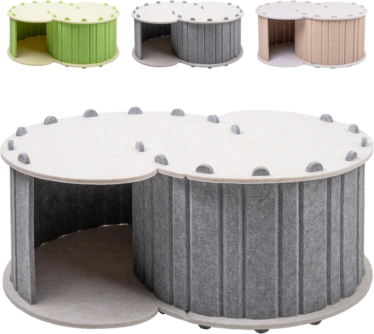 MSBC Cat Claw Sharpener, Felt House for Dogs, All Seasons, Flocked Labyrinth, CC Tunnel, Assembleable, Cute, Lightweight, Durable, Convenient Storage, Size 23.2 X 15.7 X 9.8 Inches (59 X 40 X 25 Cm image number 3