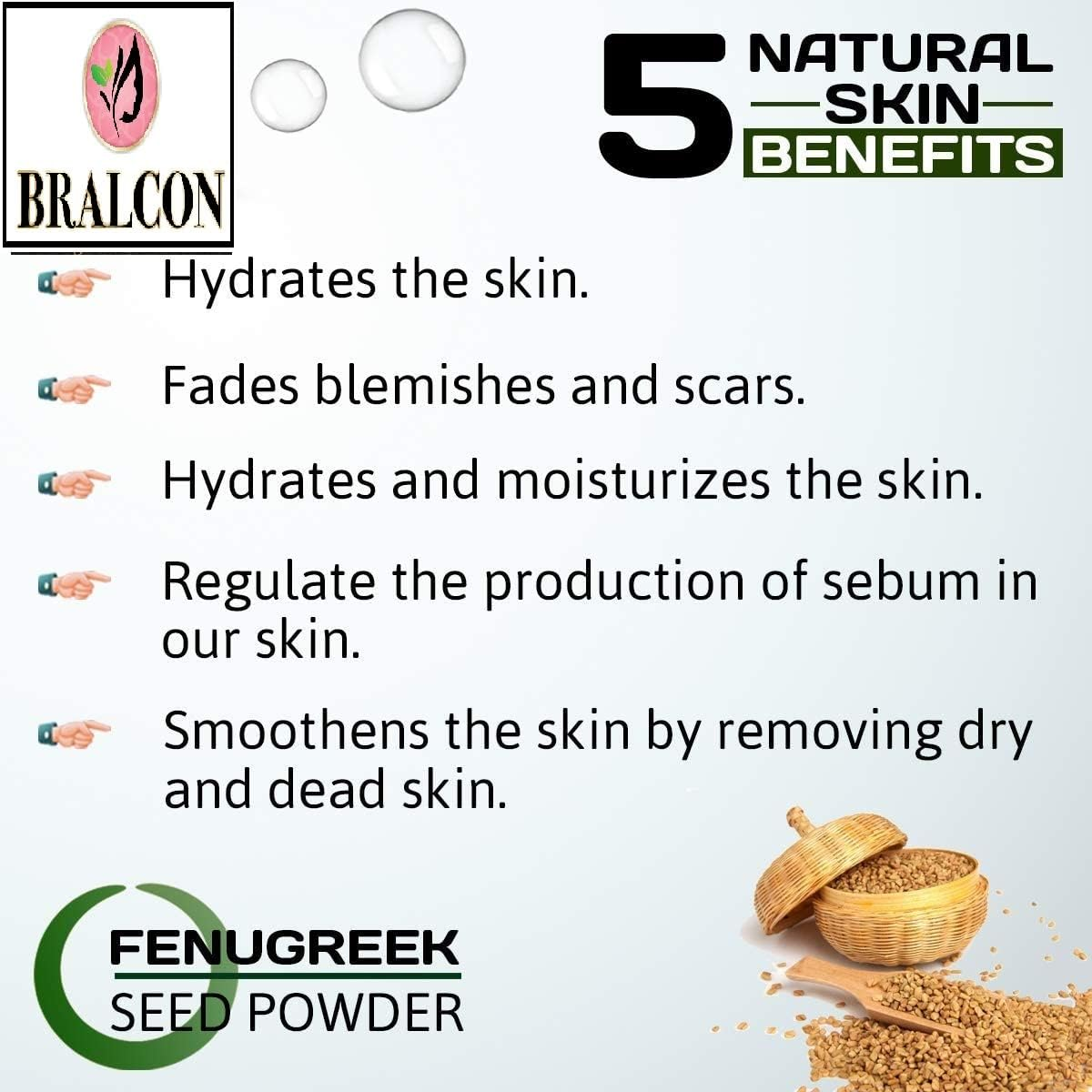 BRALCON Organic Methi Seeds Powder, Amla Powder Combo - 200G(100G X Pack of 2) |Fenugreek/Methi Seeds Powder, Amla/Gooseberry Powder for Face Pack and Hair Growth| Skin Whitening & Hair Care Powder image number 1