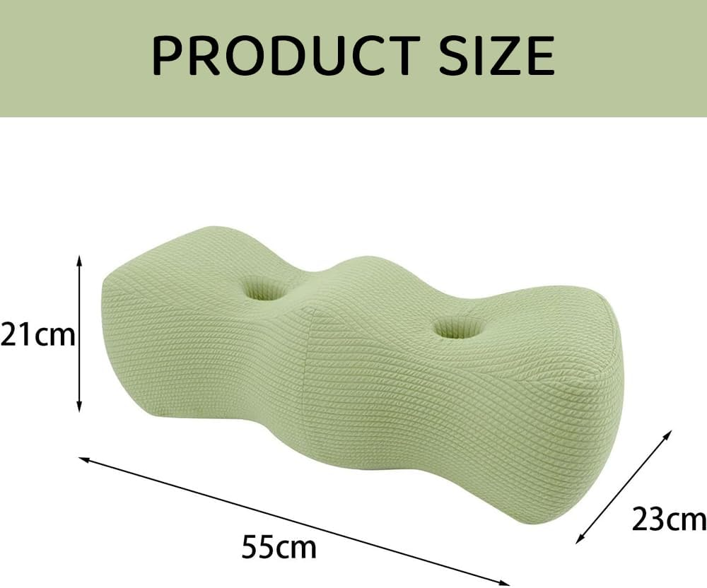 Memory Foam Knee Pillow for Sleeping, Leg and Foot Support Cushion, Knee, and Hip Pain, Multi-Position Leg Raiser, Light Green image number 1