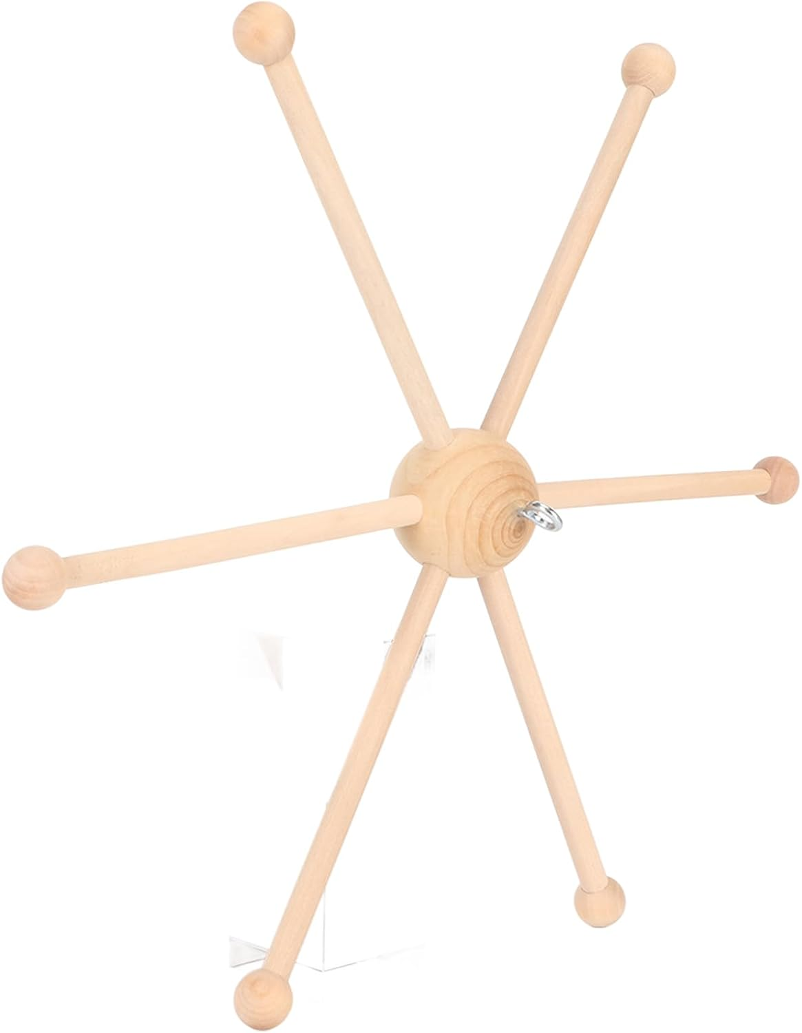 Wooden Mobile Frame Kit DIY Baby,Wooden Frame Baby Crib Hanger Spherical Six Legs Mobile Hanger for Wind Bed Toy Decoration image number 6