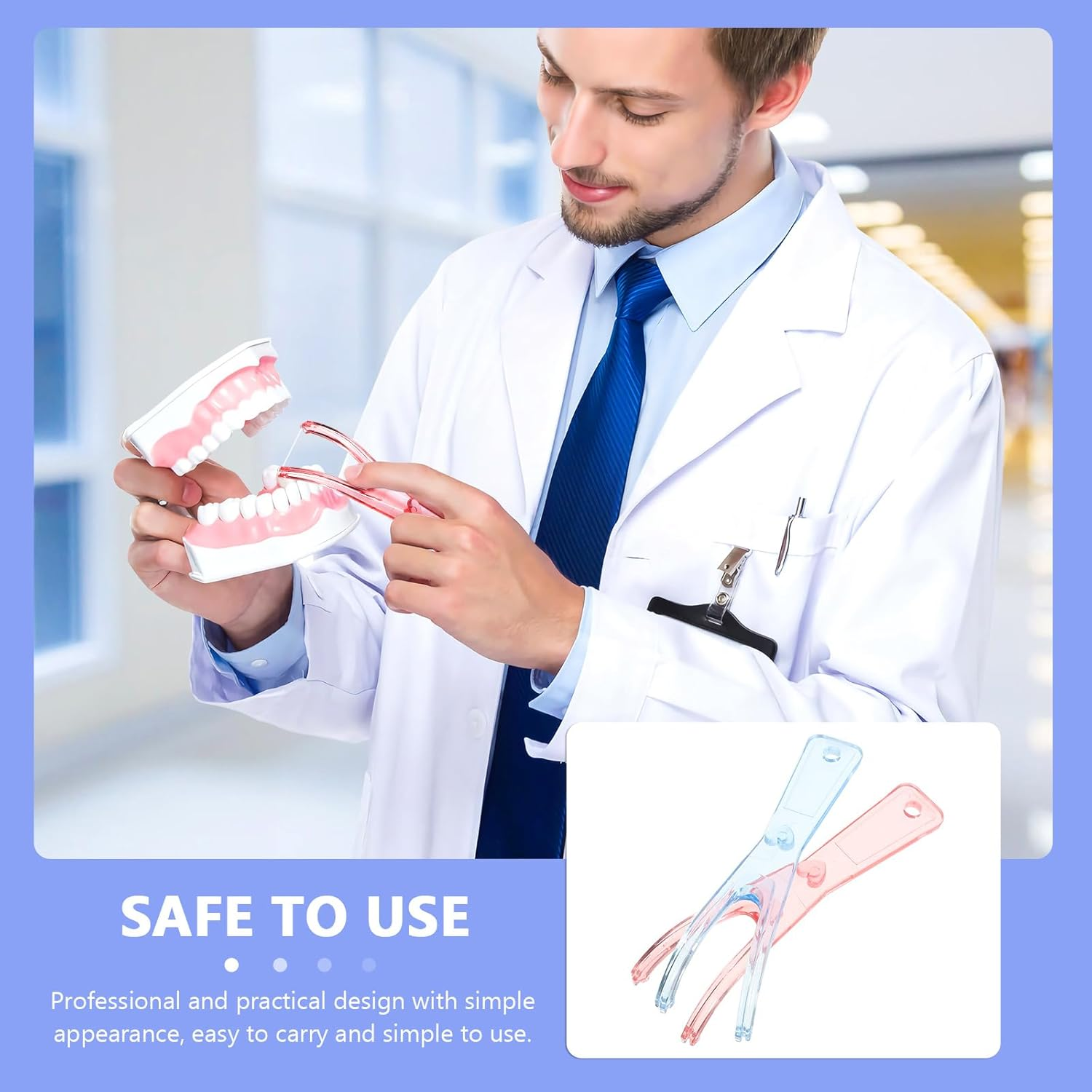 Dental Floss Holder Reusable Handle: Flossmate Handle 2Pcs Flosser Handle Holder Replacement Floss Pick Holder for Tooth Decay Gum Disease Oral Clearing image number 1