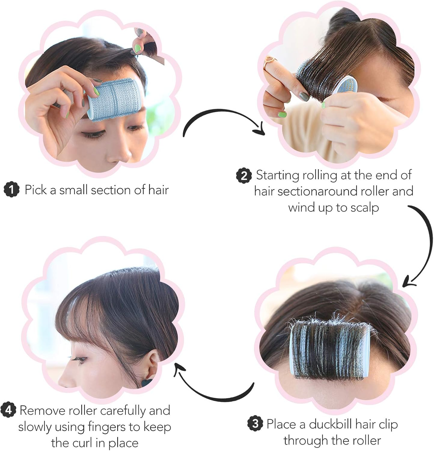 F Fityle 10-Piece Bangs Curler Hair Roller Manual Roller Plastic Ma-Gic Roller- 8 Types Selected - 20Mm - 44Mm image number 5