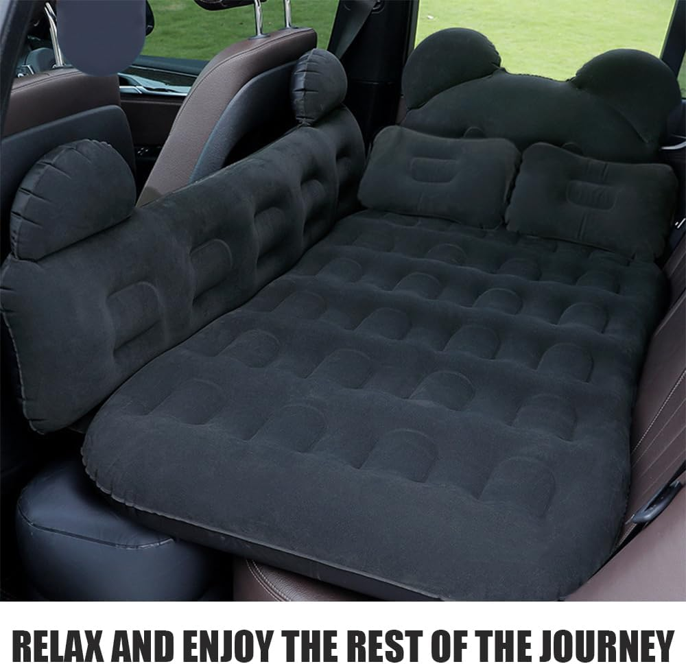 TOMVAES Car Air Mattress, Auto Inflatable Car Bed SUV Rear Seat Sleeping Artifact Camping Sleeping Bed for Kid Adult, Car Bed Mattress for Home,Travel,Picnic,Camping (Black) image number 5