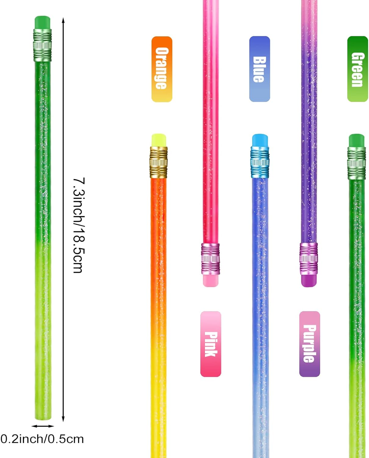 Color Changing Mood Pencil with Eraser, 15Pack Wooden Glitter Graphite Pencil, Heat Activated Color Changing Pencils, Thermochromic Pencils Assorted Colors for Kids-Higher Thermal Sensitivity image number 4