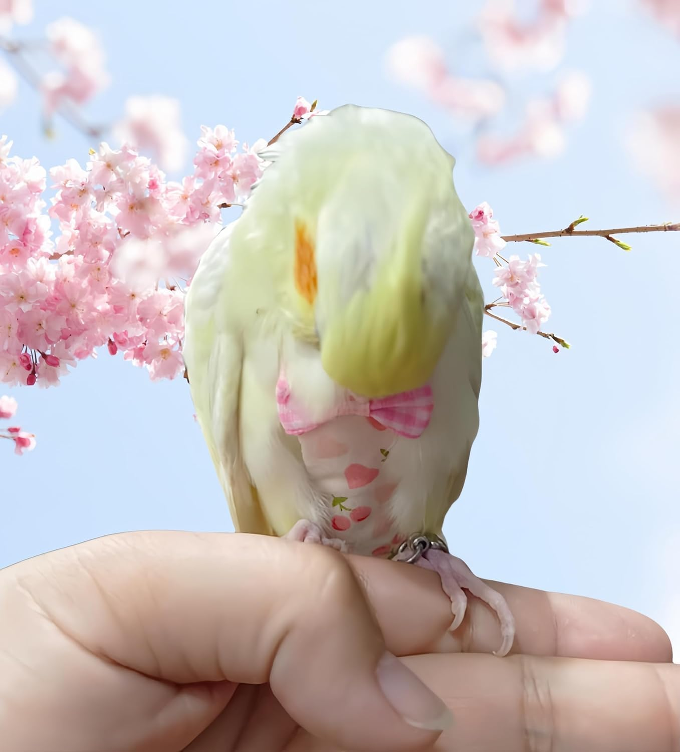 2 Pcs Bird Diapers Flight Suits Diapers with Flying Leash Reusable Parrot Nappy with Waterproof Inner Layer (Pink+Yellow, L, Count, 1) image number 3