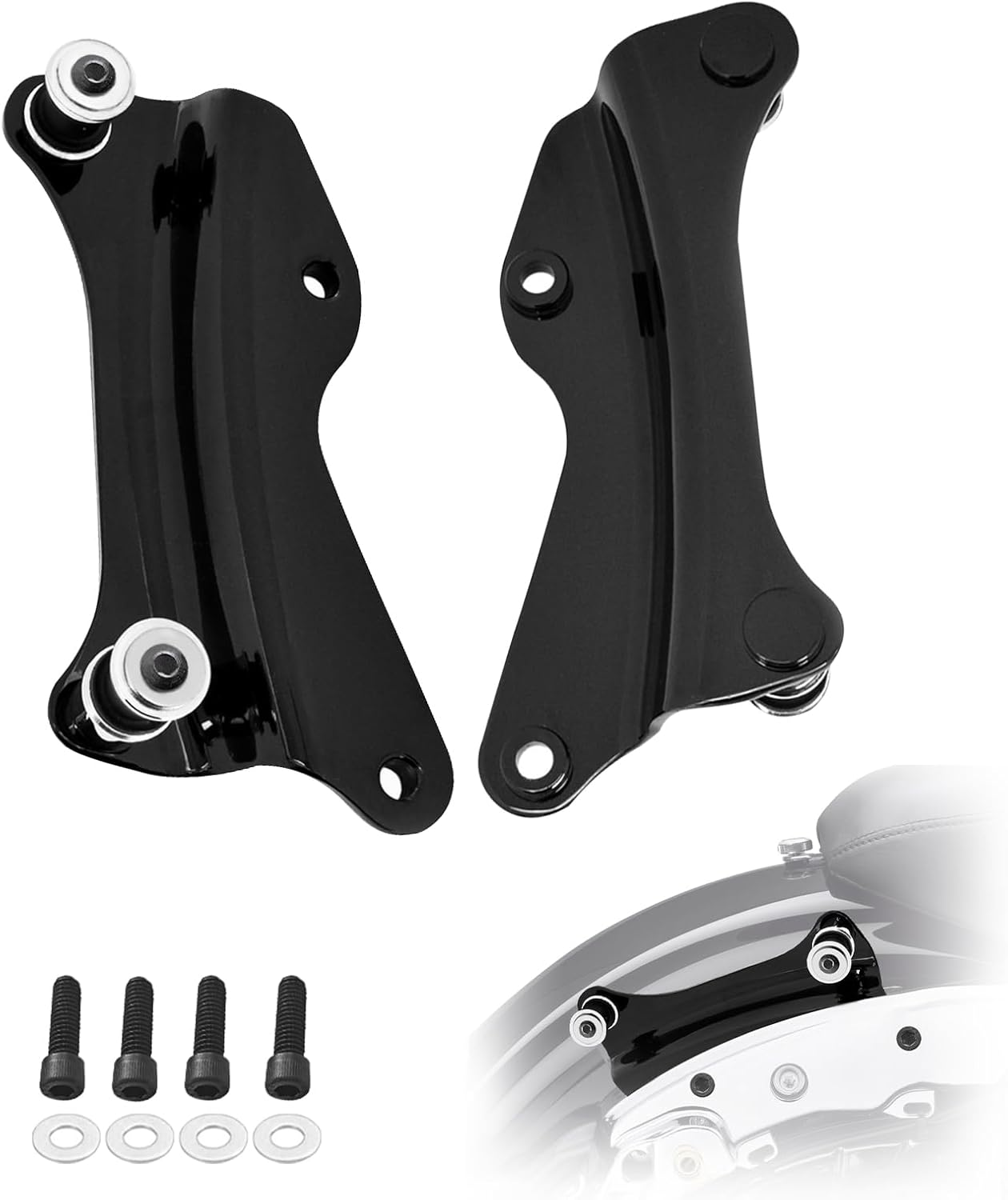 PBYMT Vivid Black 4 Point Docking Hardware Kit Compatible for Harley Davidson Road Glide Road King Street Glide Electra Glide Touring 2014 2015 2016 2017 2018 2019 2020 2021 2022 2023