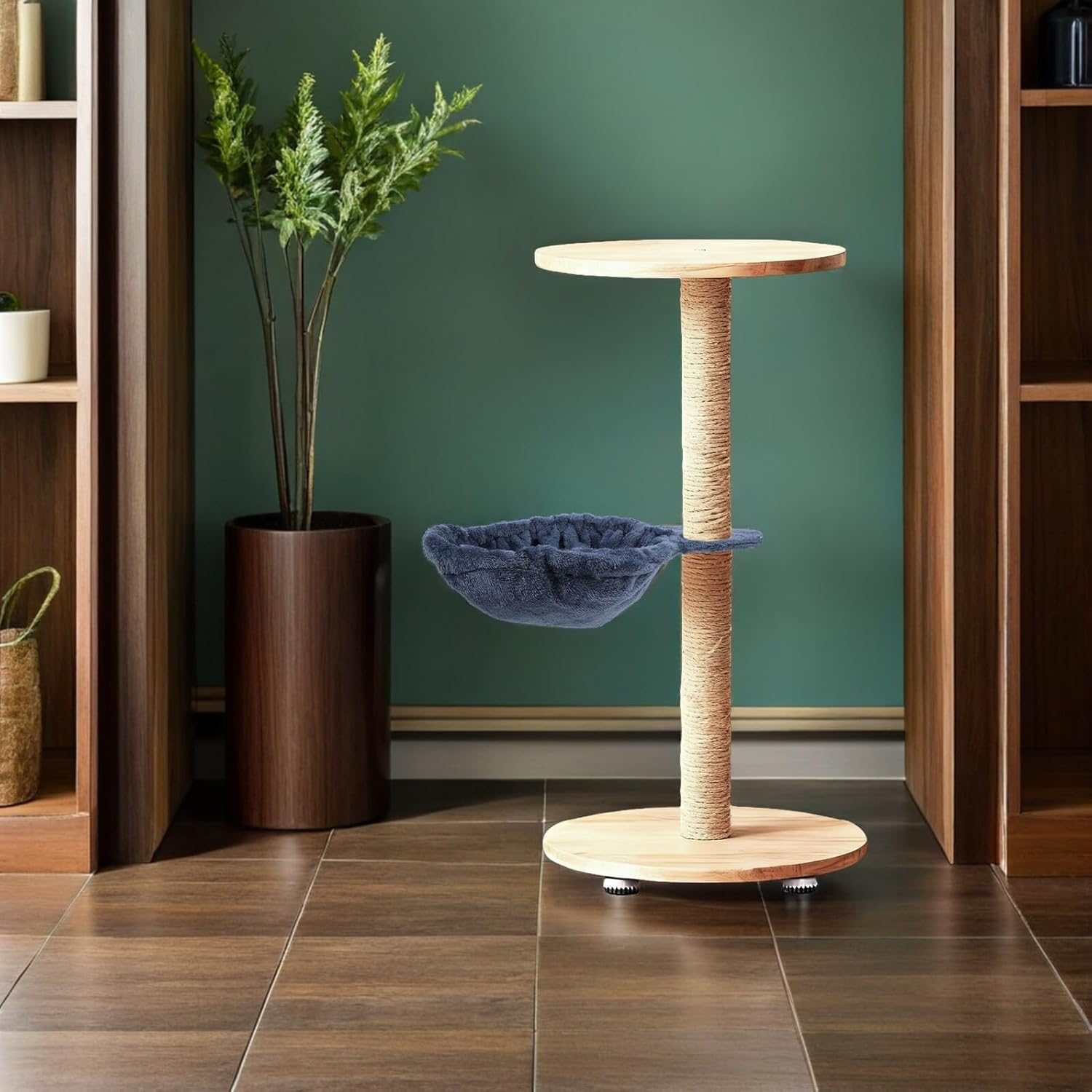 BUGUUYO Ergonomic Cat Hammock Bed Attachment for Indoor Pets Soft Flannel Lounger Sturdy Steel Frame Easy to Clean Replacement Hanging Cat Tree Bed Comfortable Climbing Resting Spot