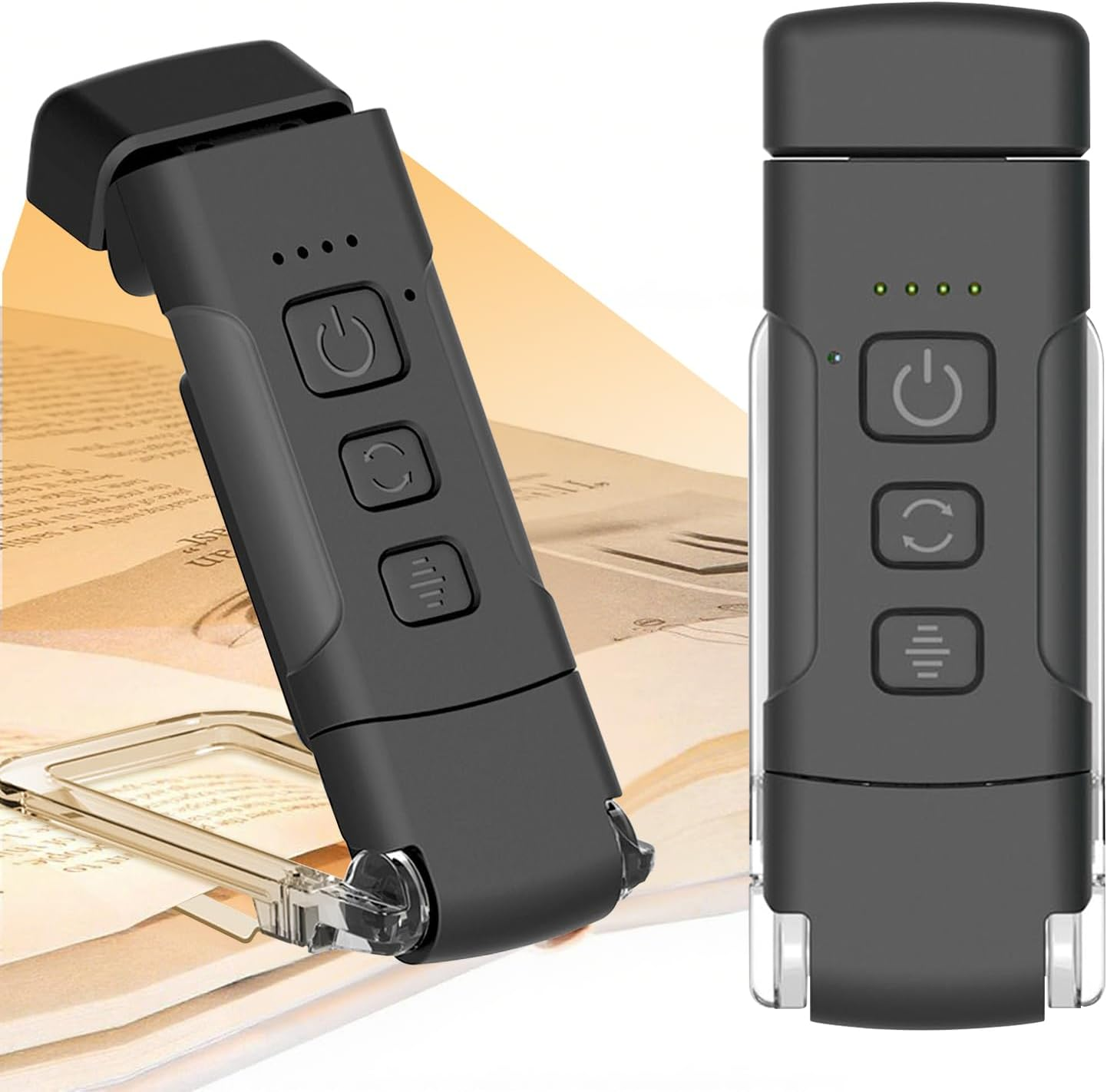 USB Rechargeable Book Light, Portable Clip-On 9 LED Reading Light, 5 Brightness & 3 Eye-Protecting Modes, Long Battery Life, Flexible Reading Lamp for Readers (White)