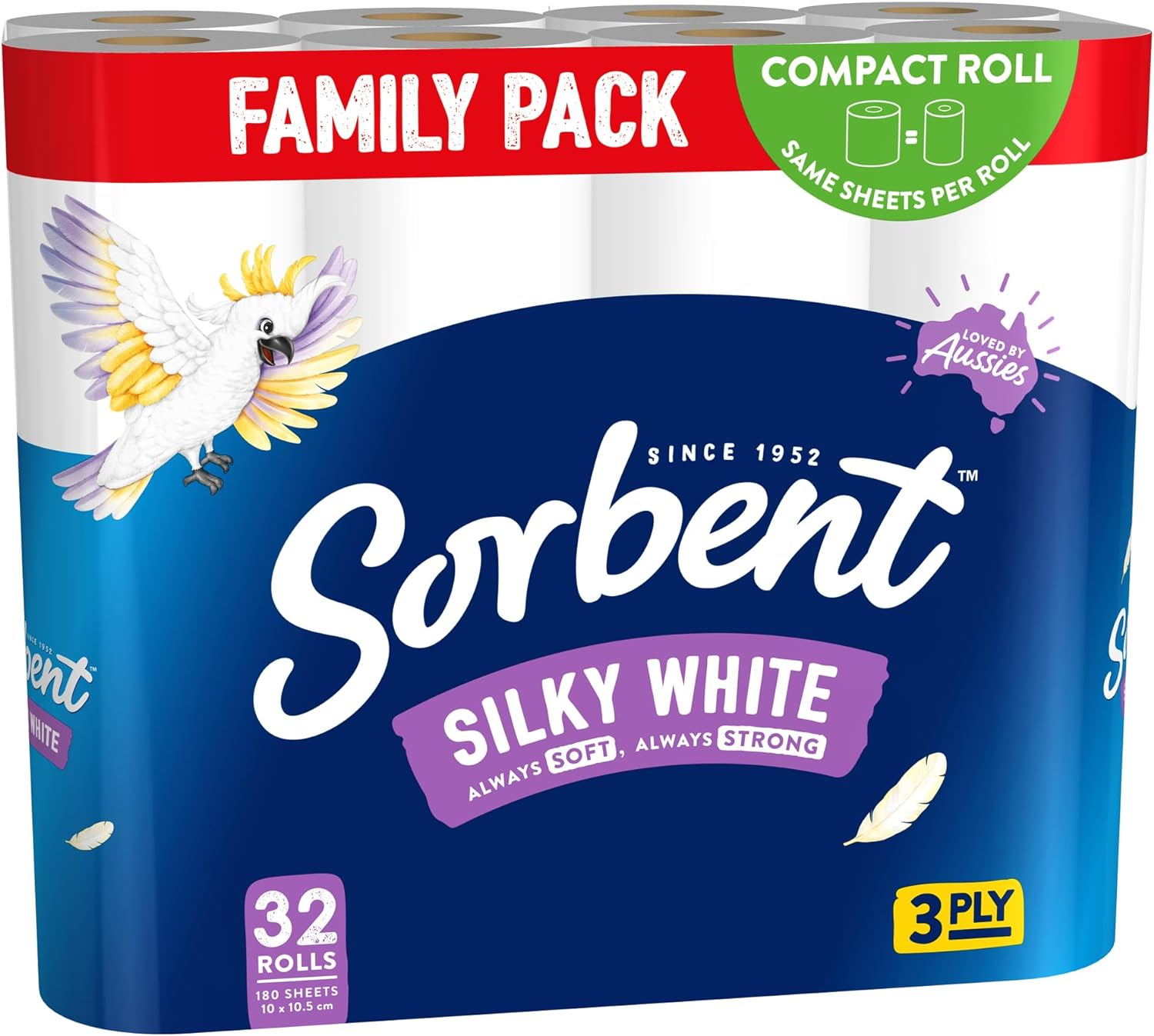 Sorbent 3PLY Silky White Toilet Tissue - 32 Pack image number 2