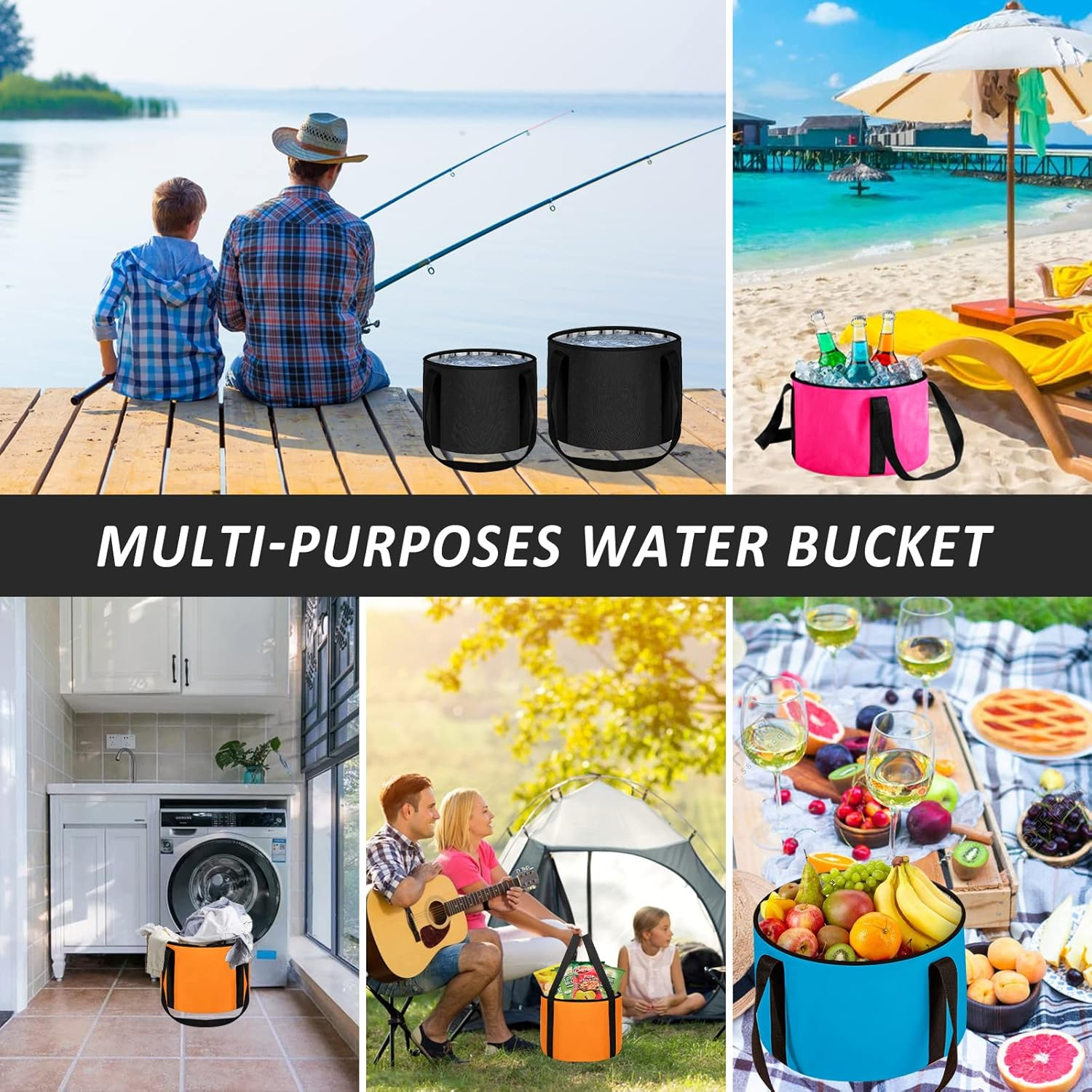 JSVSLTD Foot Bath Basin 20L Collapsible Bucket, Portable Foot Soak Tub Feet Soaking Bucket for Outdoor Travel, Camping, Fishing(Blue) image number 4