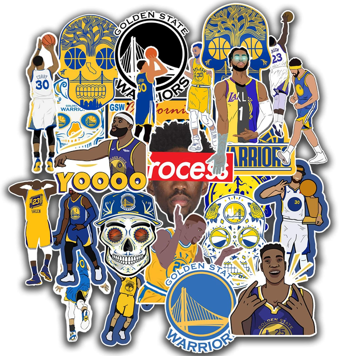 Stickers Pack Golden Vinyl State Decal Warriors Aesthetic Stickers Pack of 31 Pcs image number 1