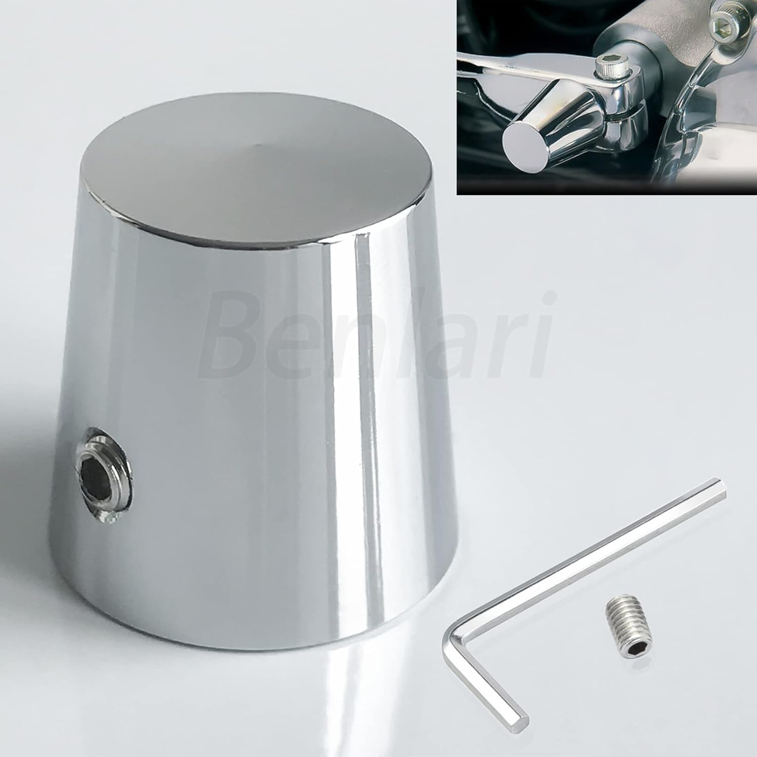 Benlari Heel Shift Eliminator Cap Compatible for Harley Davidson Touring Road King Street Electra Glide 1980-2021(Chrome) - Black image number 3