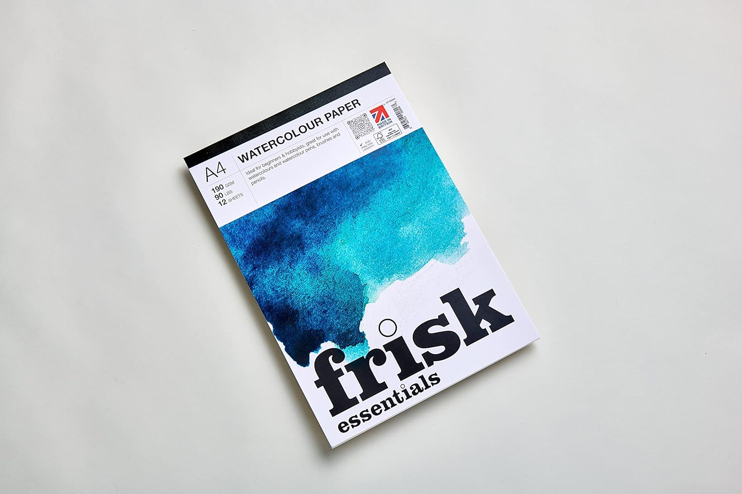 Frisk 24019004 Essentials Watercolour Paper Pad, A4, White