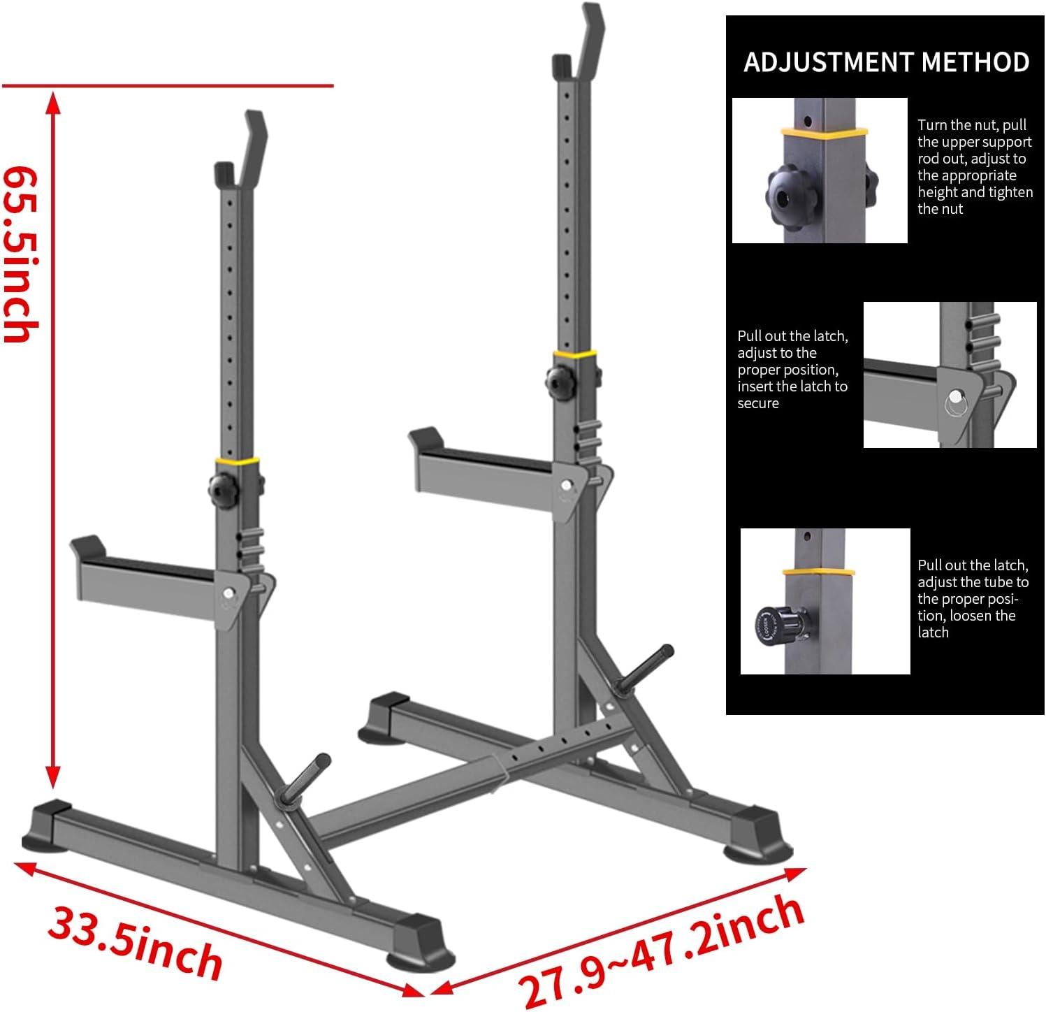 K Kingkang Adjustable Squat Rack,Multi-Function Barbell Rack for Weight Lifting and Home Gym Fitness Workout Portable Squat Bench Press