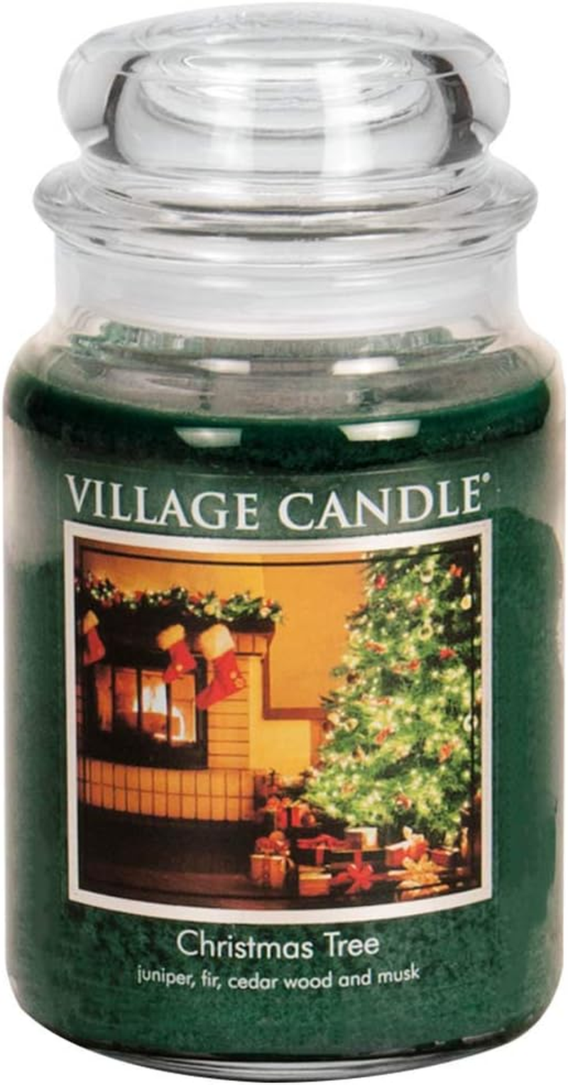 Village Candle 106026321 Christmas Tree 26 Oz Glass Jar Scented Candle, Large, Green image number 1